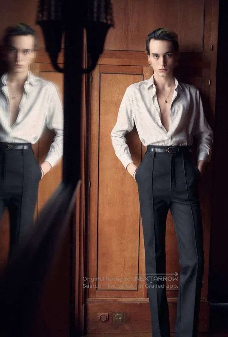 Saint Laurent Paris Saint Laurent Paris Silk Striped Shirt Size S / US 4 / IT 40 - 9 Thumbnail
