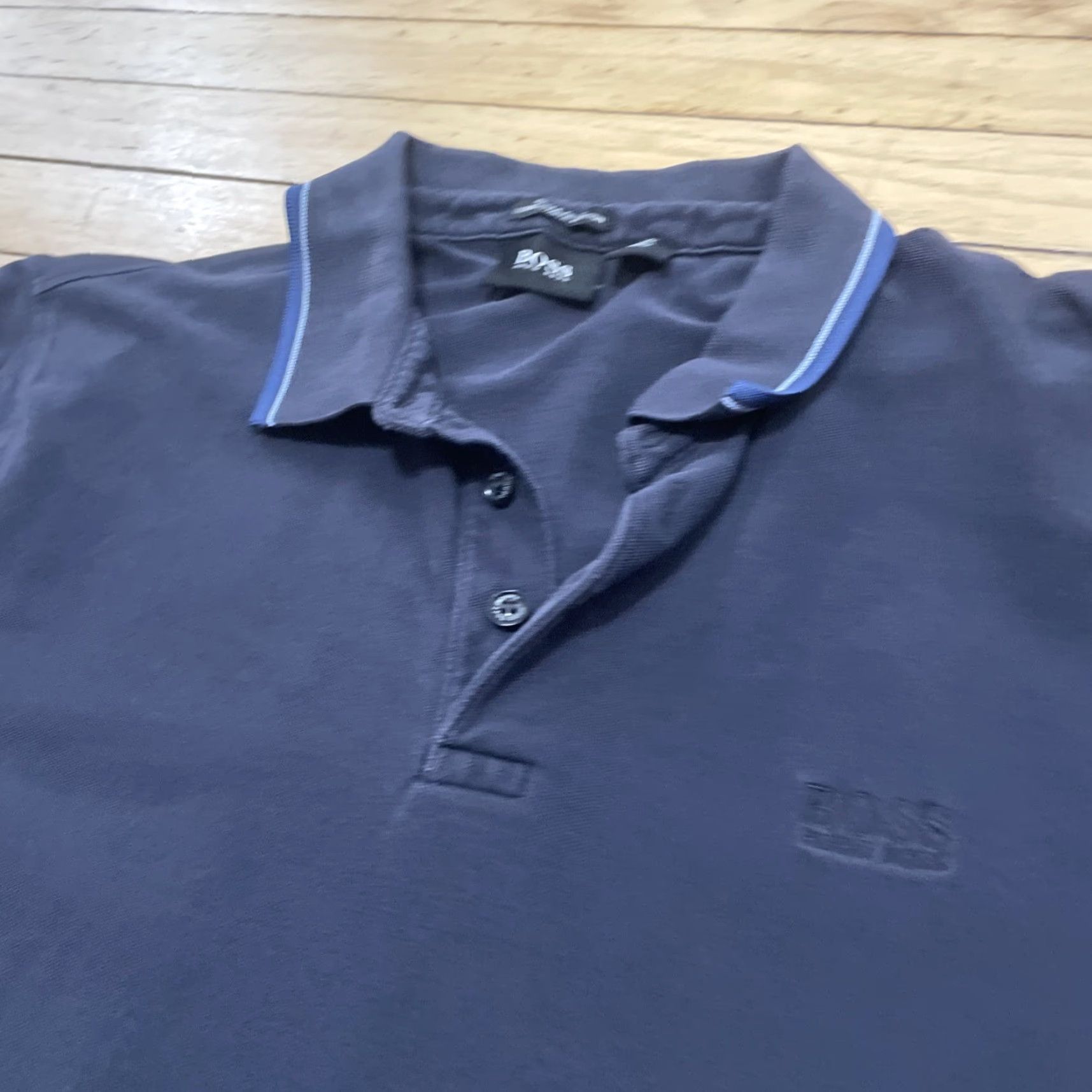 Hugo Boss HUGO BOSS Polo Shirt Men S Black Dark Blue Regular Long Staple Cotton Golf Exec Shirt Mens Polo Black Size US S / EU 44-46 / 1 - 3 Thumbnail