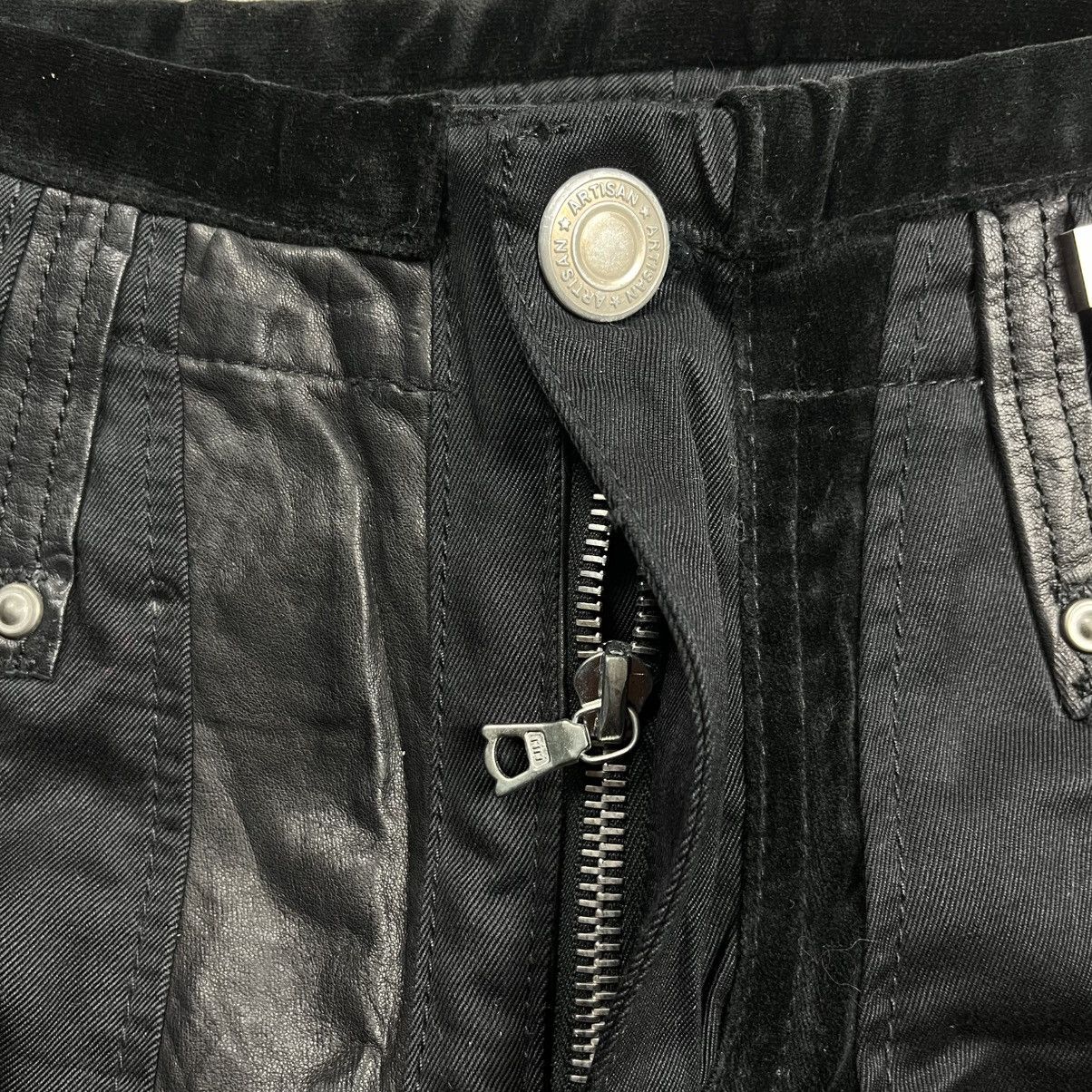 14th Addiction 2005 Artisan - Riri Zips Bad Boy Mix Velour Biker Pants Size US 30 / EU 46 - 8 Thumbnail