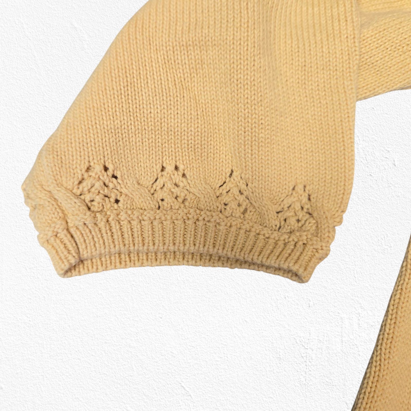 Other Y2K Yellow Crochet Knit Tunic Sweater Dress Size Large Size L / US 10 / IT 46 - 7 Thumbnail