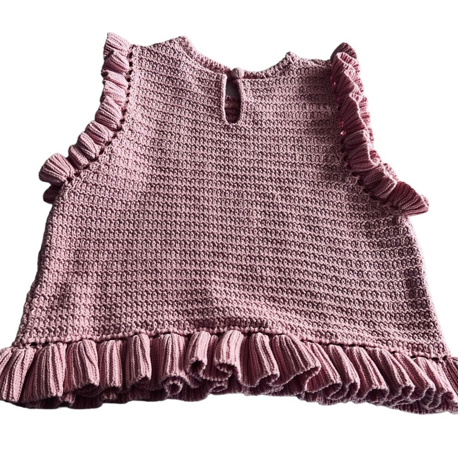 Zara Zara pink knit sleeveless ruffled sweater size Small Size S / US 4 / IT 40 - 9 Thumbnail