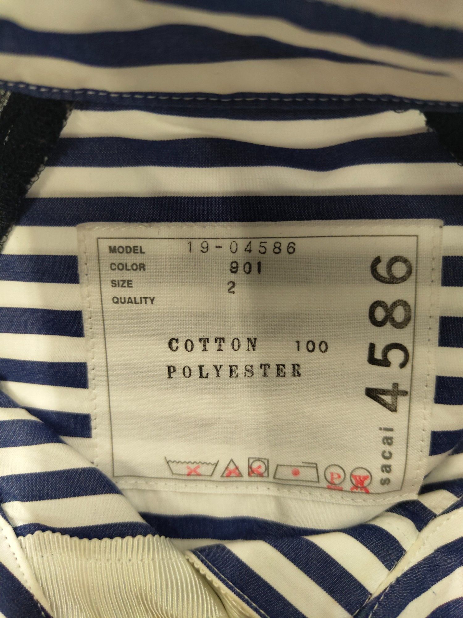 Sacai Blue And White Striped Shirt With Black Chiffon Details Size M / US 6-8 / IT 42-44 - 5 Thumbnail