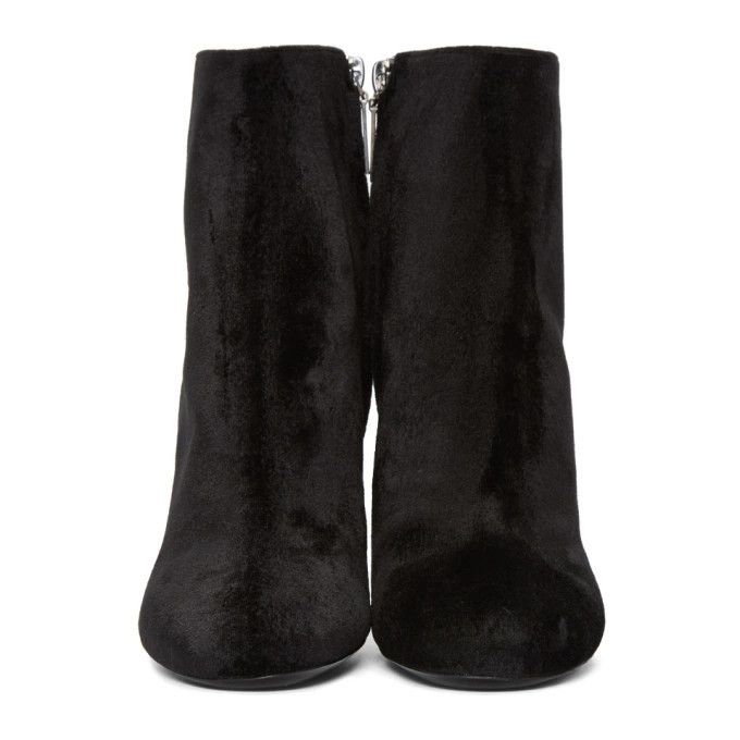 Saint Laurent Paris o1bcso1str1224 Loulou Zipped Ankle Boots In Suede in Black Size US 7.5 / IT 37.5 - 3 Thumbnail