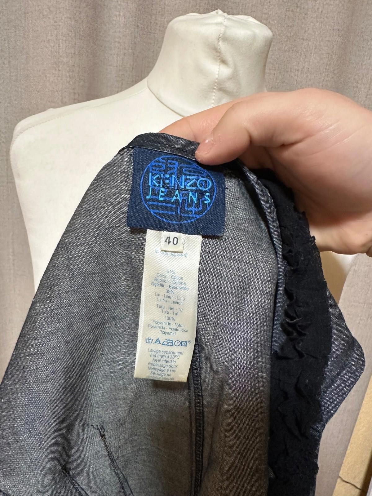 Kenzo vintage 90s KENZO denim top ruffles button up tank top Size M / US 6-8 / IT 42-44 - 7 Thumbnail