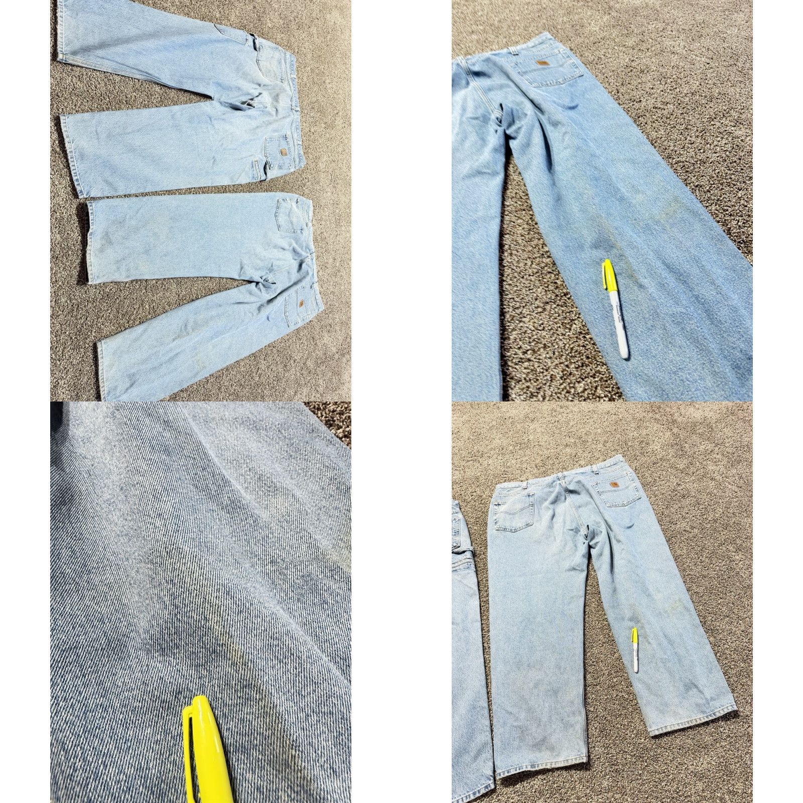 Carhartt Carhartt B460 Jeans Men Blue Denim 46x30 5-Pocket Relaxed Straight 46 30in Distressed Flaw Lot of 2 - Vintage: No Size US 30 / EU 46 - 10 Thumbnail