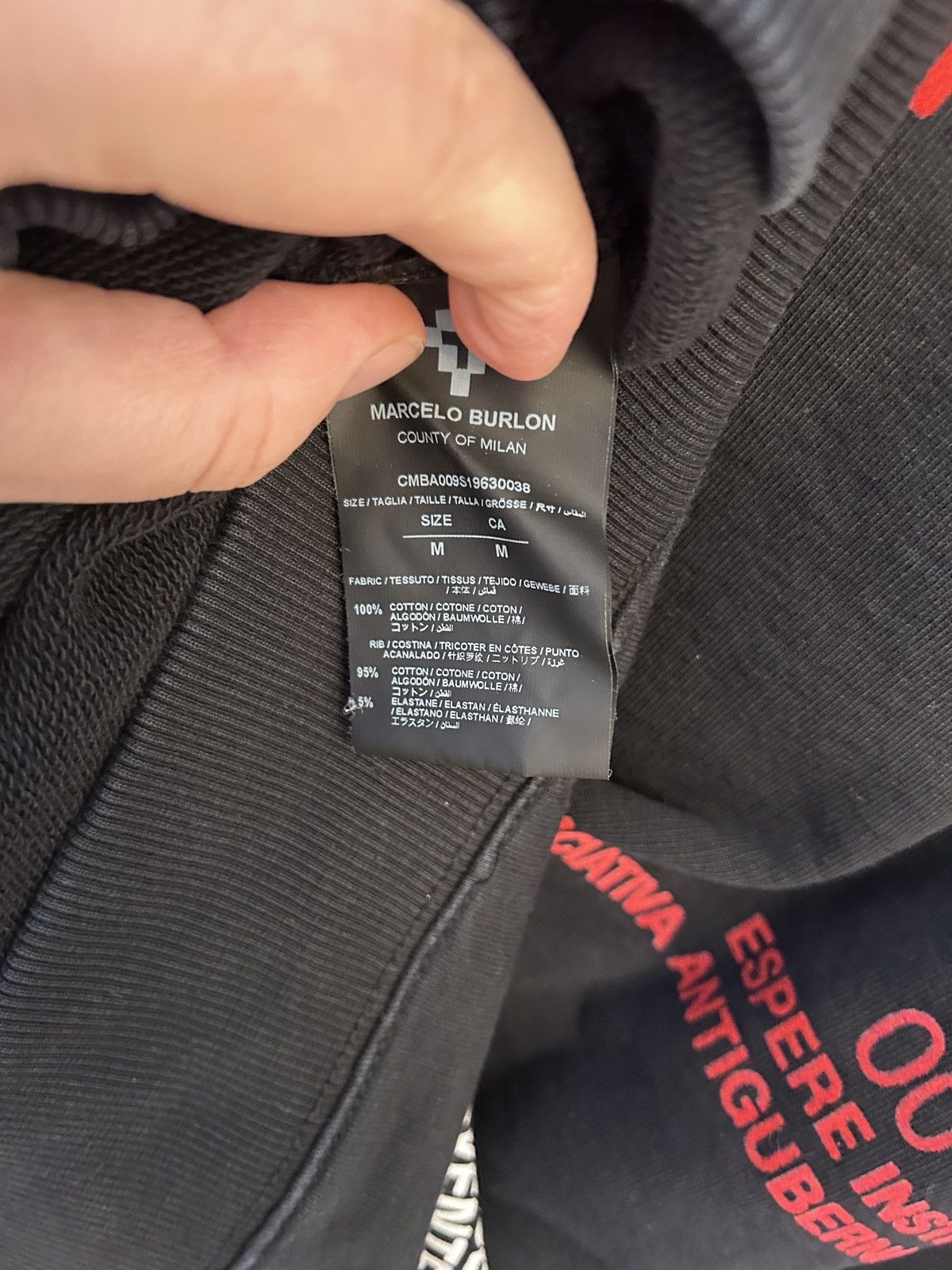 Marcelo Burlon Marcelo BURLON Confidential Sweatshirt, Black/ Multi Medium Size US M / EU 48-50 / 2 - 7 Thumbnail