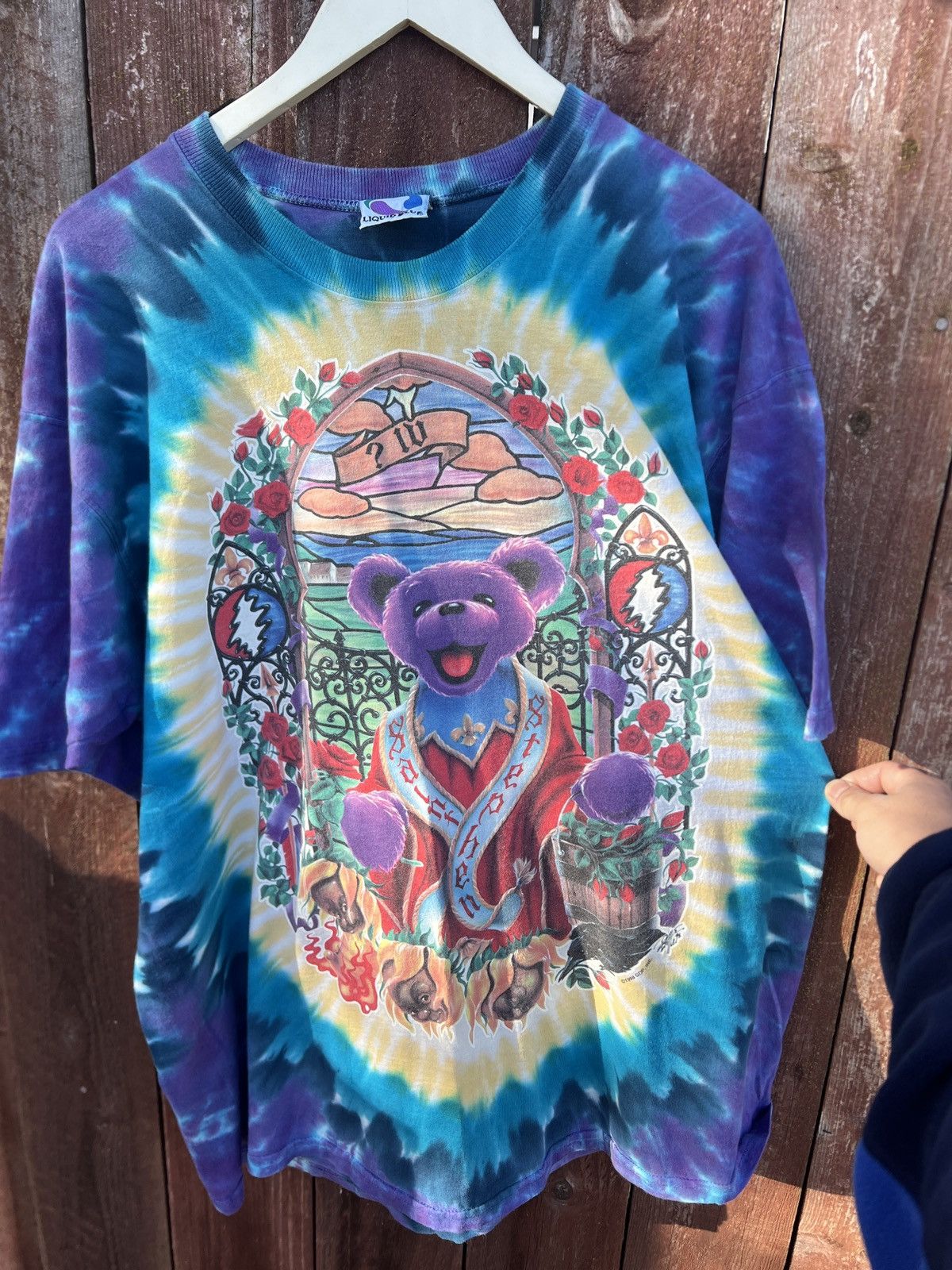 Grateful Dead 1998 Grateful Dead Vintage Liquid Blue Tee Shirt Size US L / EU 52-54 / 3 - 9 Thumbnail