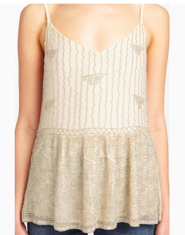 image of Ba Sh Ba&sh Beaded Top S in Beige, Women's (Size Small)