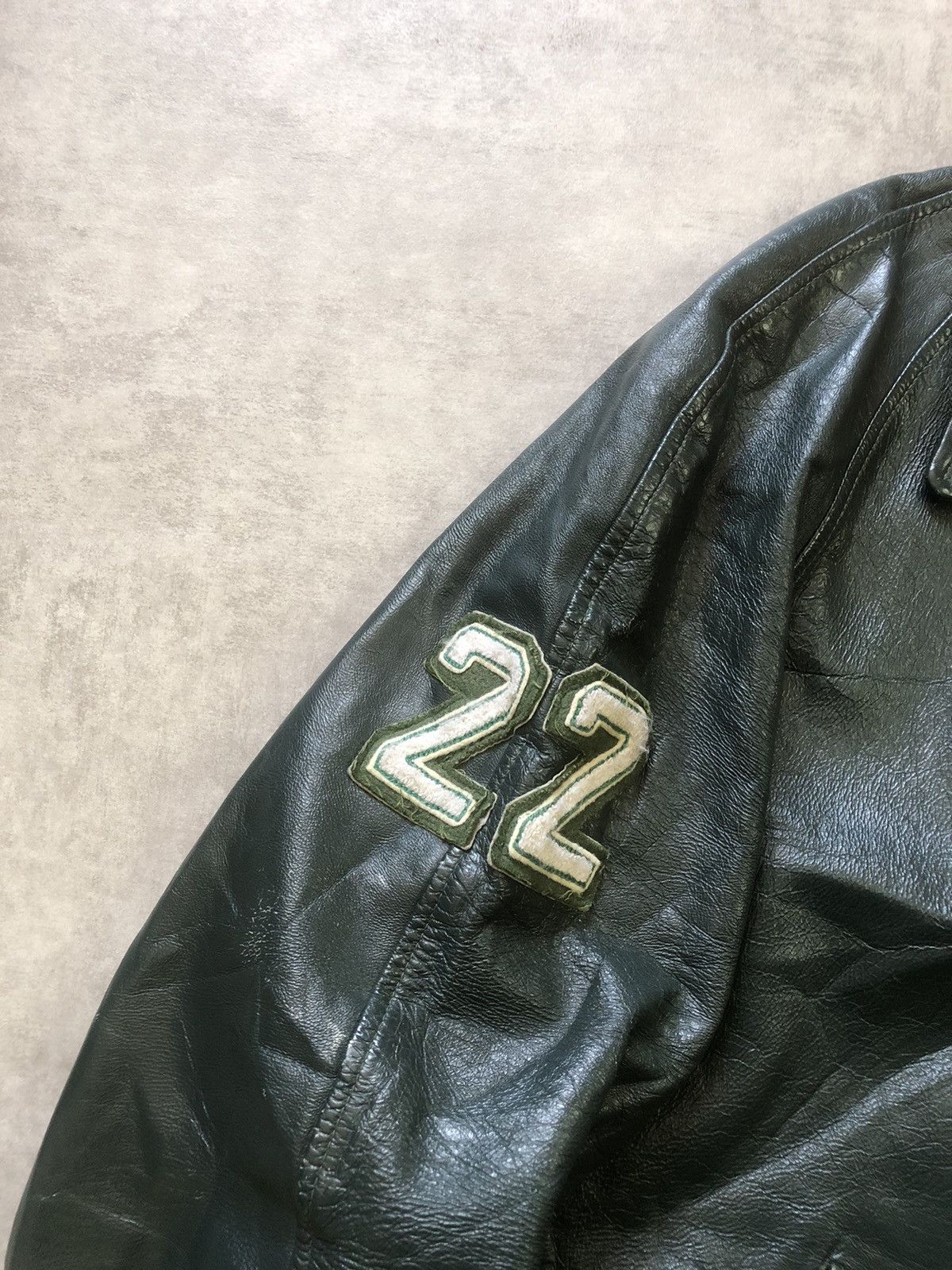 Genuine Leather × Vintage Vintage 80s St. John’s QB Leather Varsity Jacket Size US L / EU 52-54 / 3 - 8 Thumbnail