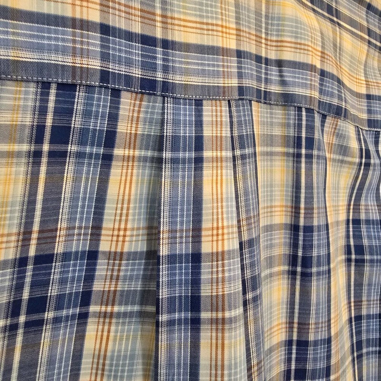 Peter Millar Peter Millar Crown Collection Blue Yellow Plaid Shirt XL Size US XL / EU 56 / 4 - 8 Thumbnail