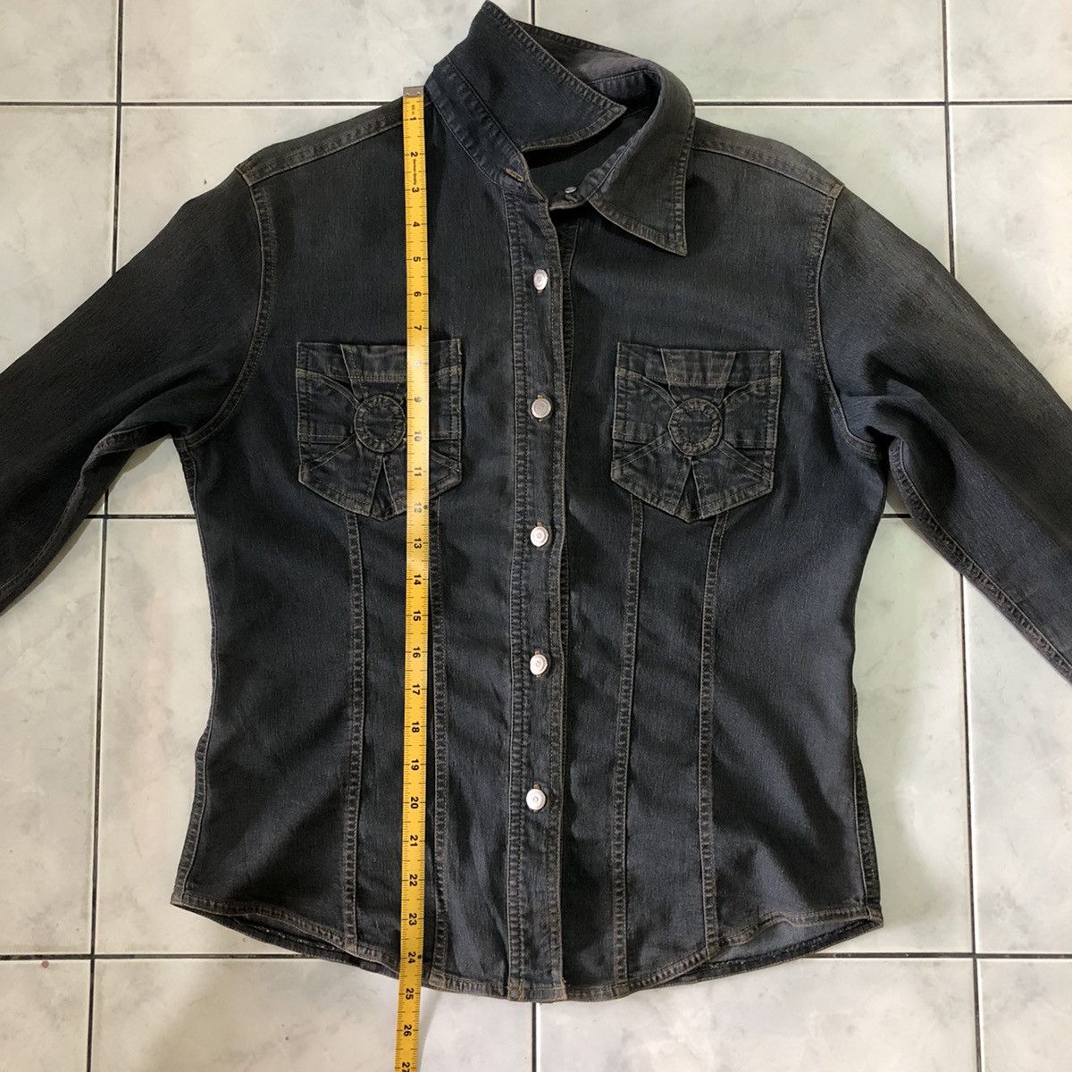 Vintage Flash Stretch Button Faded Distressed Japanese Babes Style Size M / US 6-8 / IT 42-44 - 25 Thumbnail