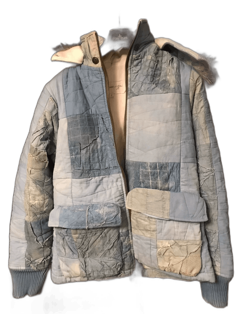 Greg Lauren Thick Hooded Cotton Patchwork Jacket Size US M / EU 48-50 / 2 - 1 Thumbnail