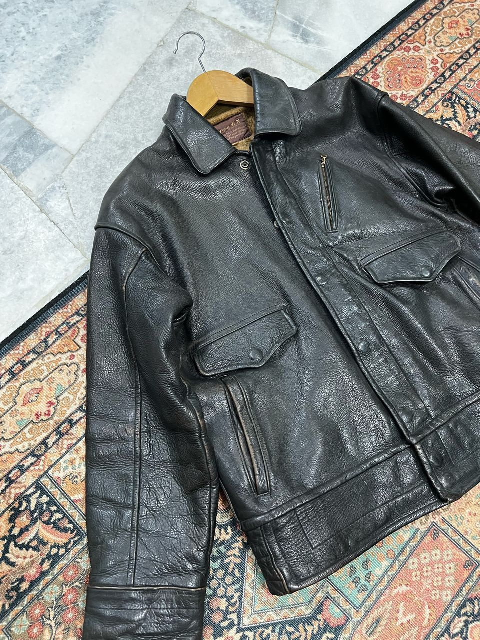 Vintage Vintage 60’s Leather Jacket Size US M / EU 48-50 / 2 - 6 Thumbnail