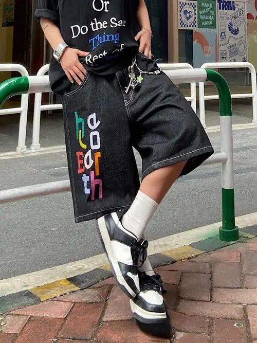 Japanese Brand VINTAGE Graphic shorts jorts DRIP rap Y2K Size US 30 / EU 46 - 3 Thumbnail