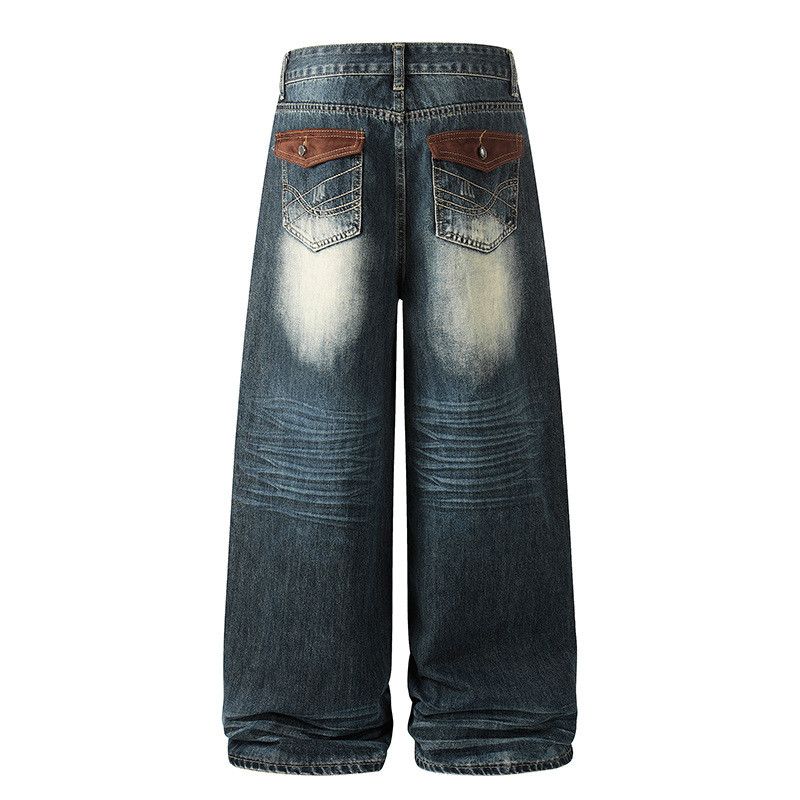 Vintage American retro washed wide-leg jeans for men Size US 32 / EU 48 - 1 Thumbnail