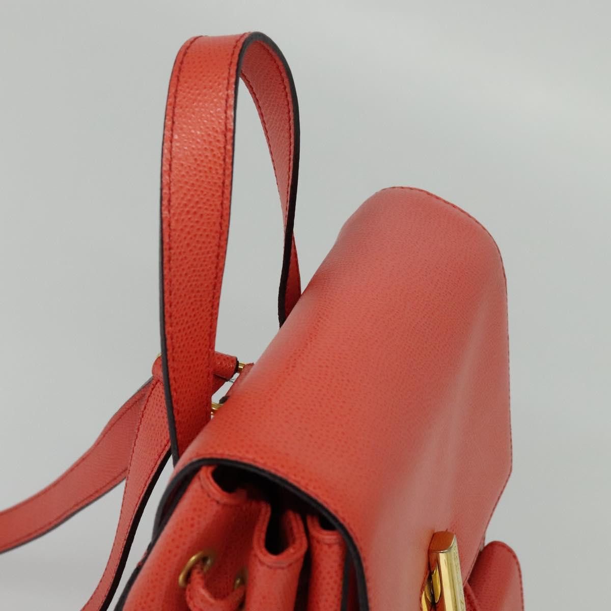 Celine CELINE Backpack Leather Orange Gold Size ONE SIZE - 6 Thumbnail