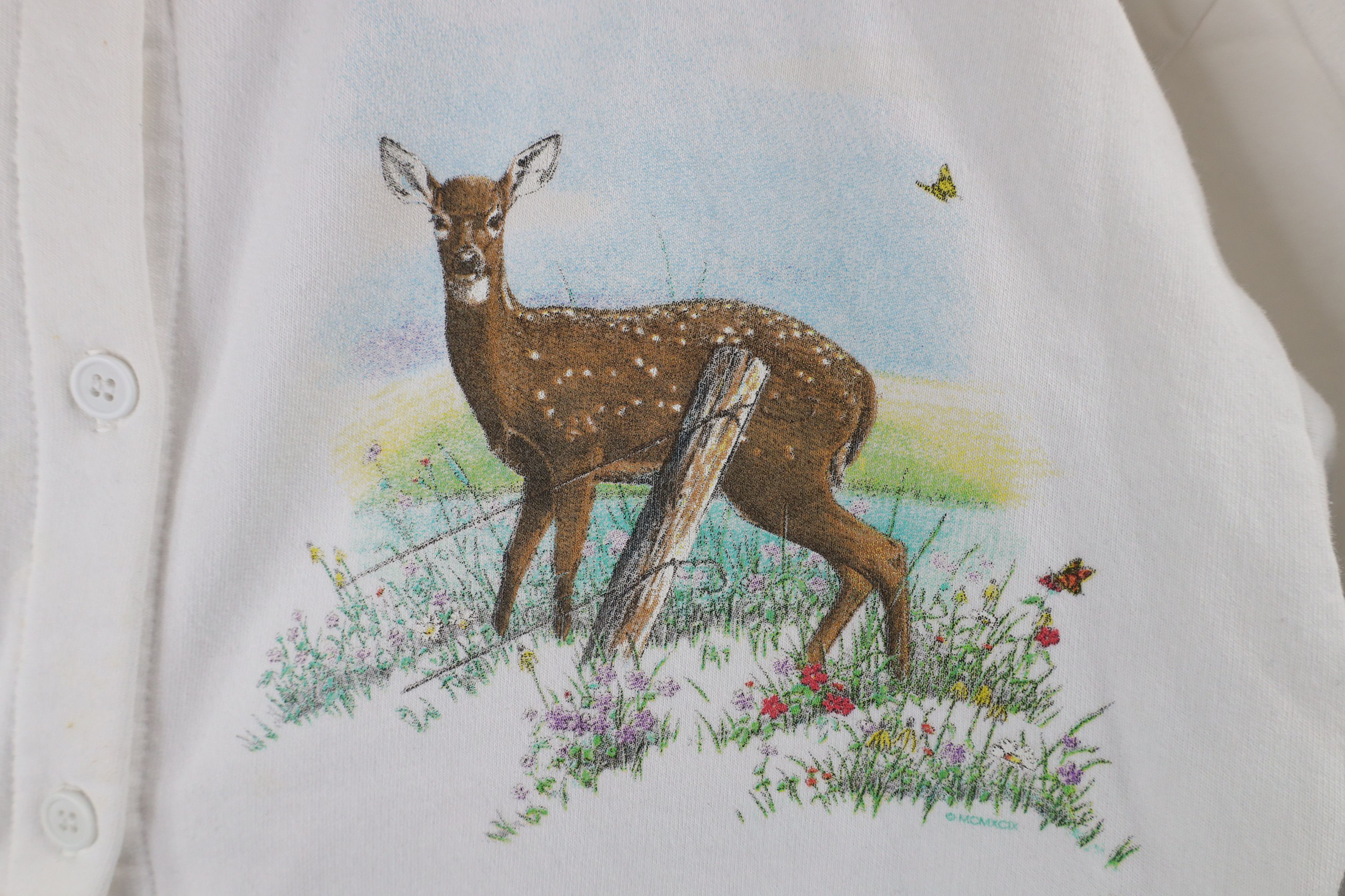 Vintage Vintage 90s Streetwear Deer Flower Cardigan Sweatshirt Size XL / US 12-14 / IT 48-50 - 4 Thumbnail