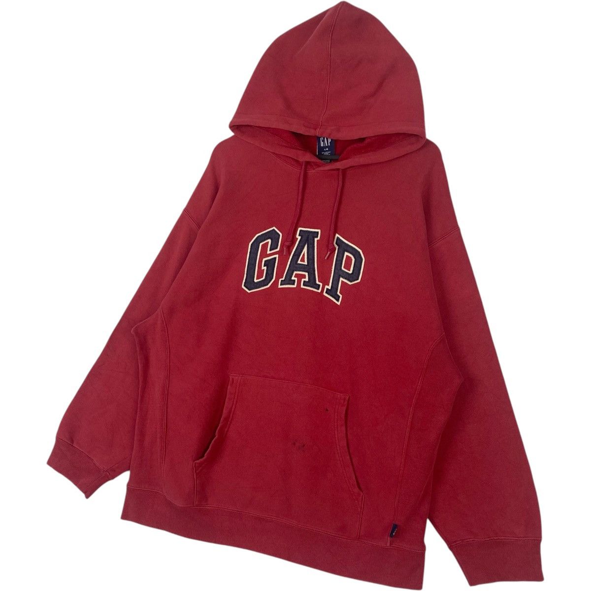 Gap × Vintage Vintage GAP Hoodie Full Zip Big Logo Embroidered Red Size L Size US L / EU 52-54 / 3 - 2 Thumbnail