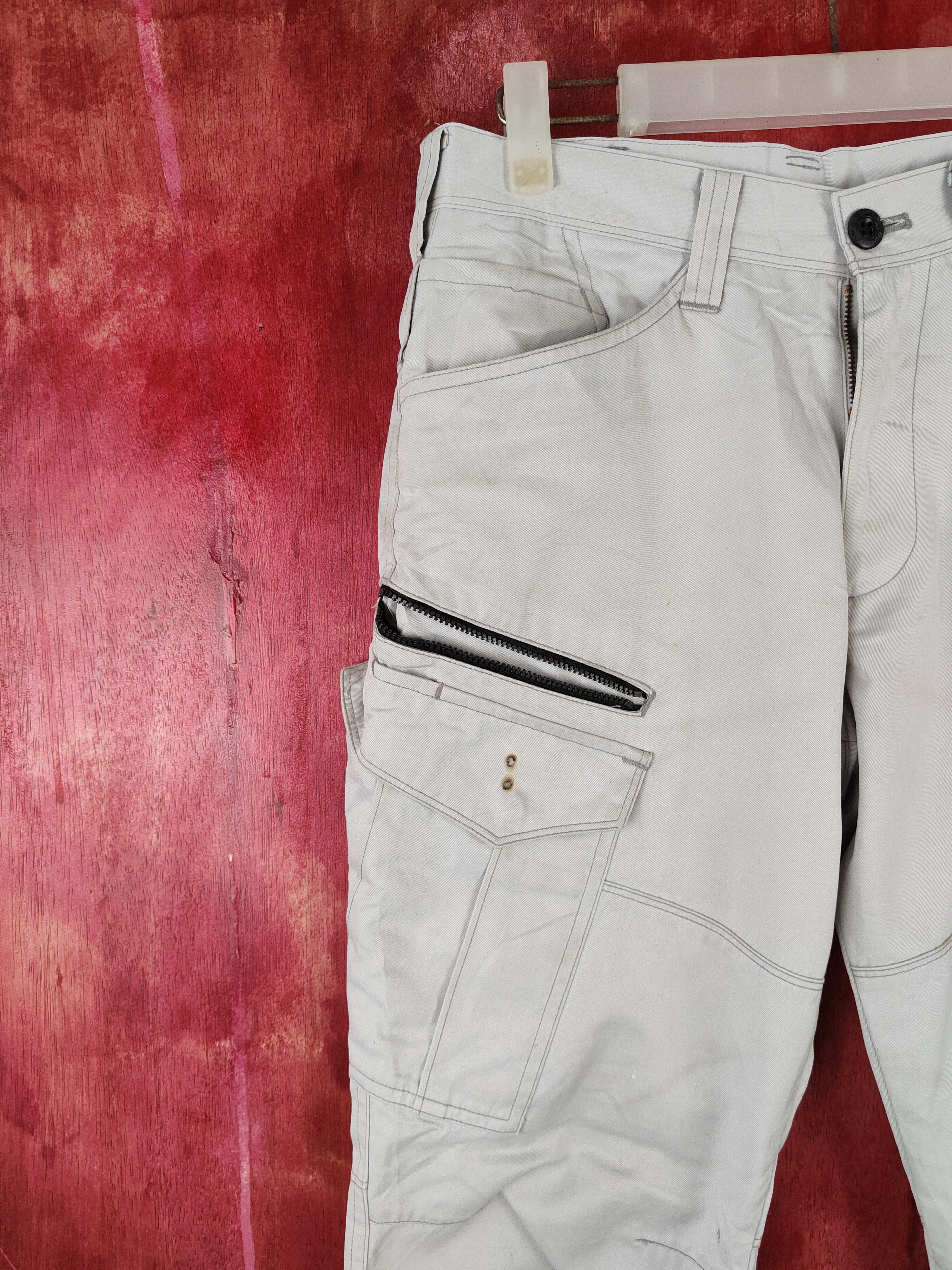 Japanese Brand Burtle Light Gray Multipocket Tactical Cargo Pants #S1280 Size US 29 - 4 Thumbnail