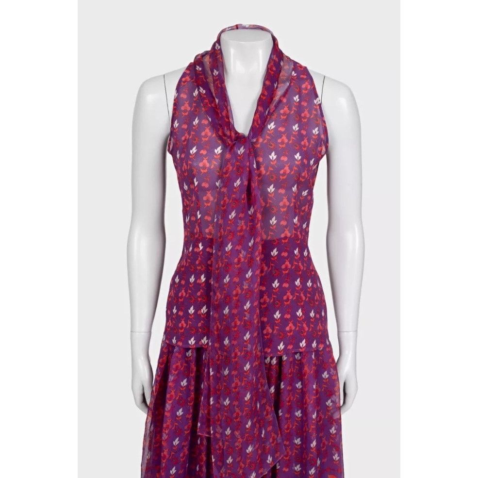 Dior Christian Dior Elegant Purple Silk Suit - Size L Size M / US 6-8 / IT 42-44 - 4 Thumbnail