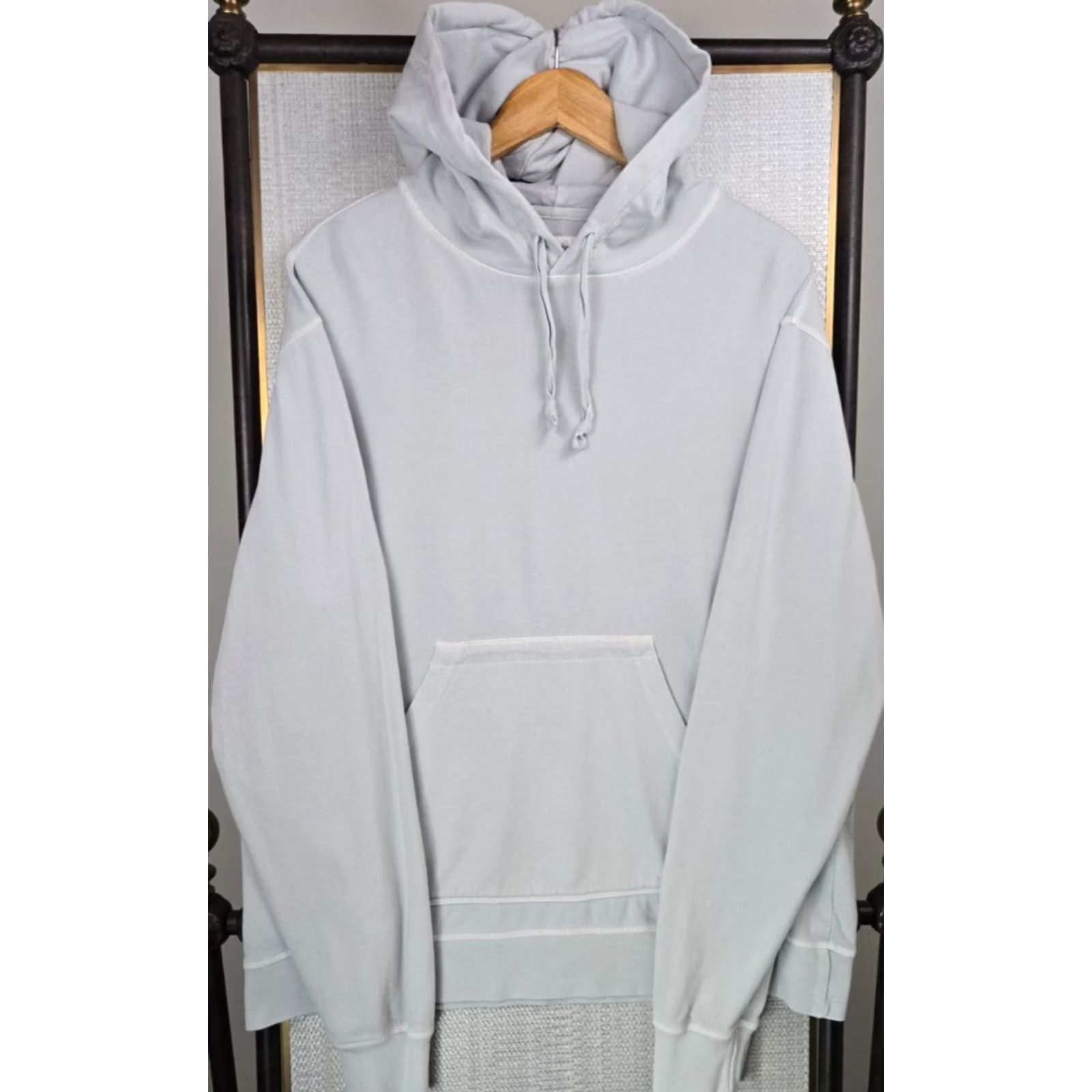 Vintage OFFICINE GENERALE Mens Pullover Hooded Sweatshirt Cotton Gray XL Sweatshirt Hooded Pullover Knit New Old Stock Mens Clothing Womens? Size US XL / EU 56 / 4 - 2 Thumbnail