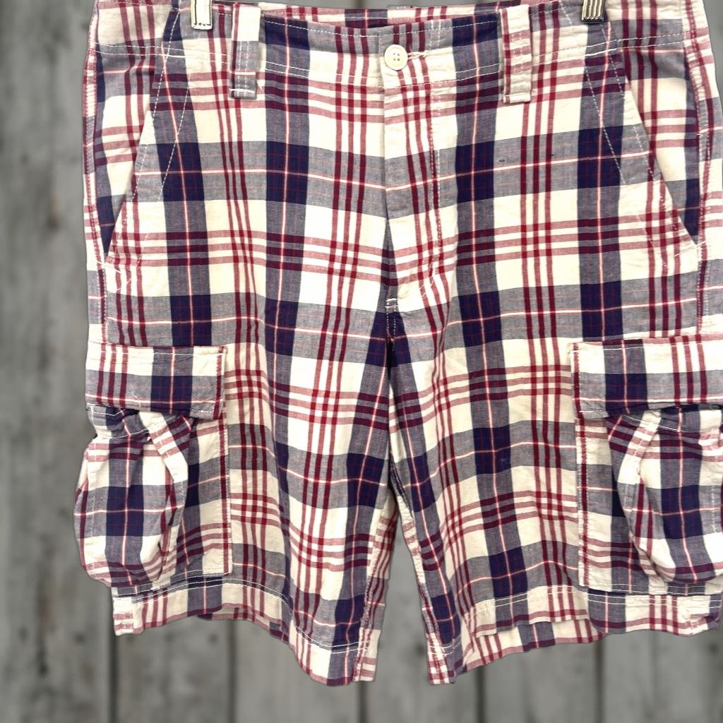 Polo Ralph Lauren VINTAGE Polo Ralph Lauren Jeans Co Plaid Cargo Shorts Mens 36 Twill Blue 90s Preppy Cargo Pocket Pockets Logo Pony Size US M / EU 48-50 / 2 - 1 Thumbnail