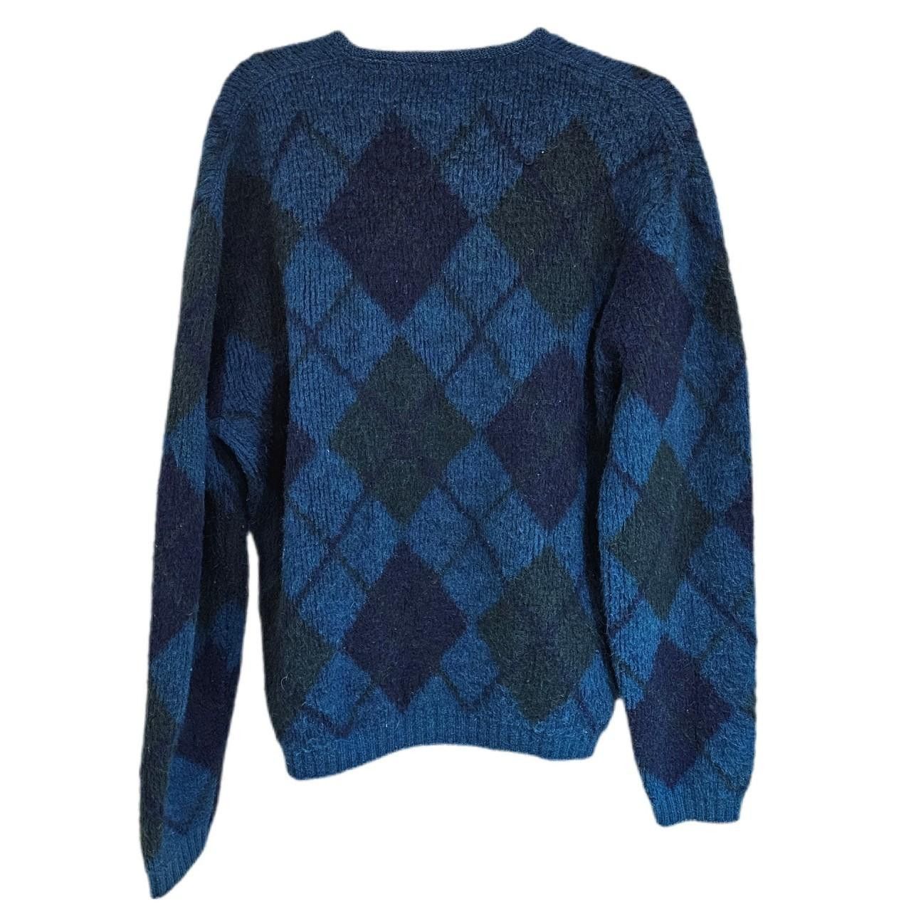 Other 60s cottagecore indie blue green argyle cardigan Size US L / EU 52-54 / 3 - 2 Thumbnail