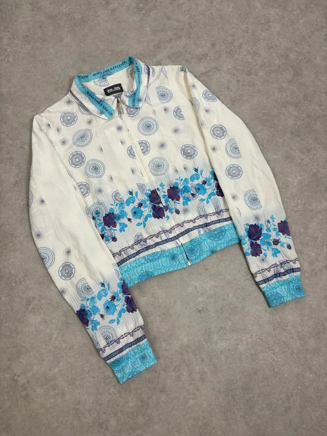 Jean Paul Gaultier 2000s Jean Paul Gaultier White & Blue Abstract Jacket Size S / US 4 / IT 40 - 4 Thumbnail