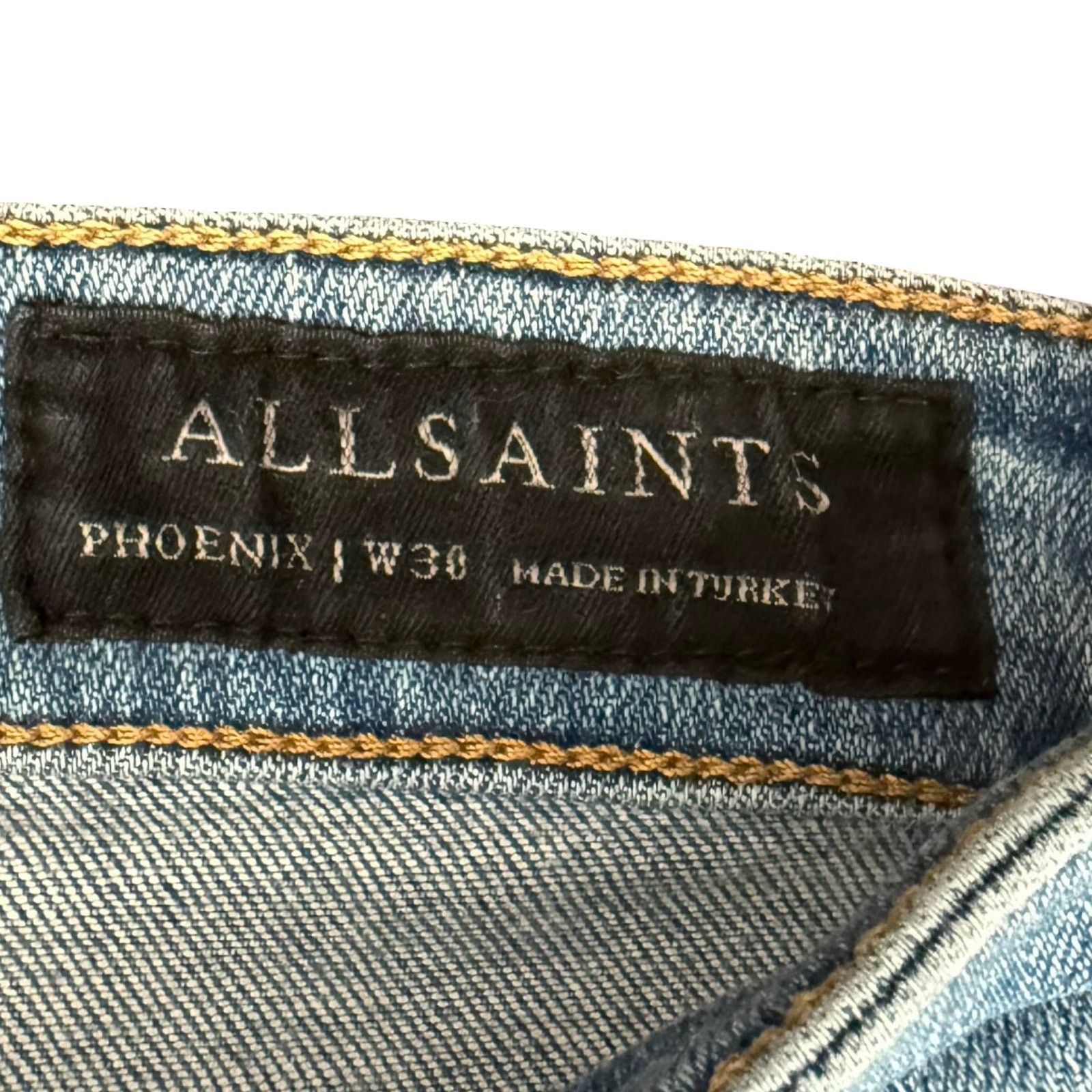 Allsaints AllSaints Blue Phoenix Distressed Raw Hem Skinny Jeans sz 30 Size 26" / US 2 / IT 38 - 3 Thumbnail