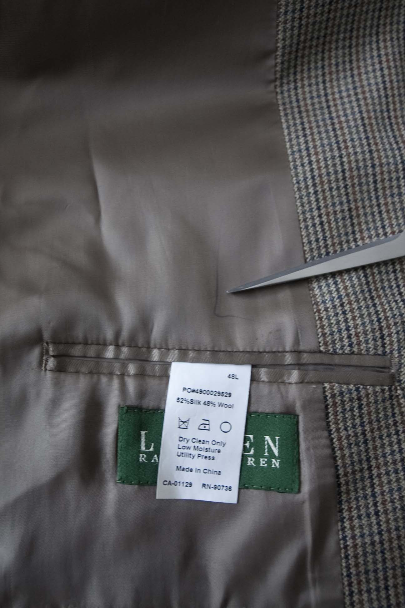 Lauren Ralph Lauren Lauren Ralph Lauren Jacket Silk Wool Size 48L Houndstooth Size 48L - 5 Thumbnail