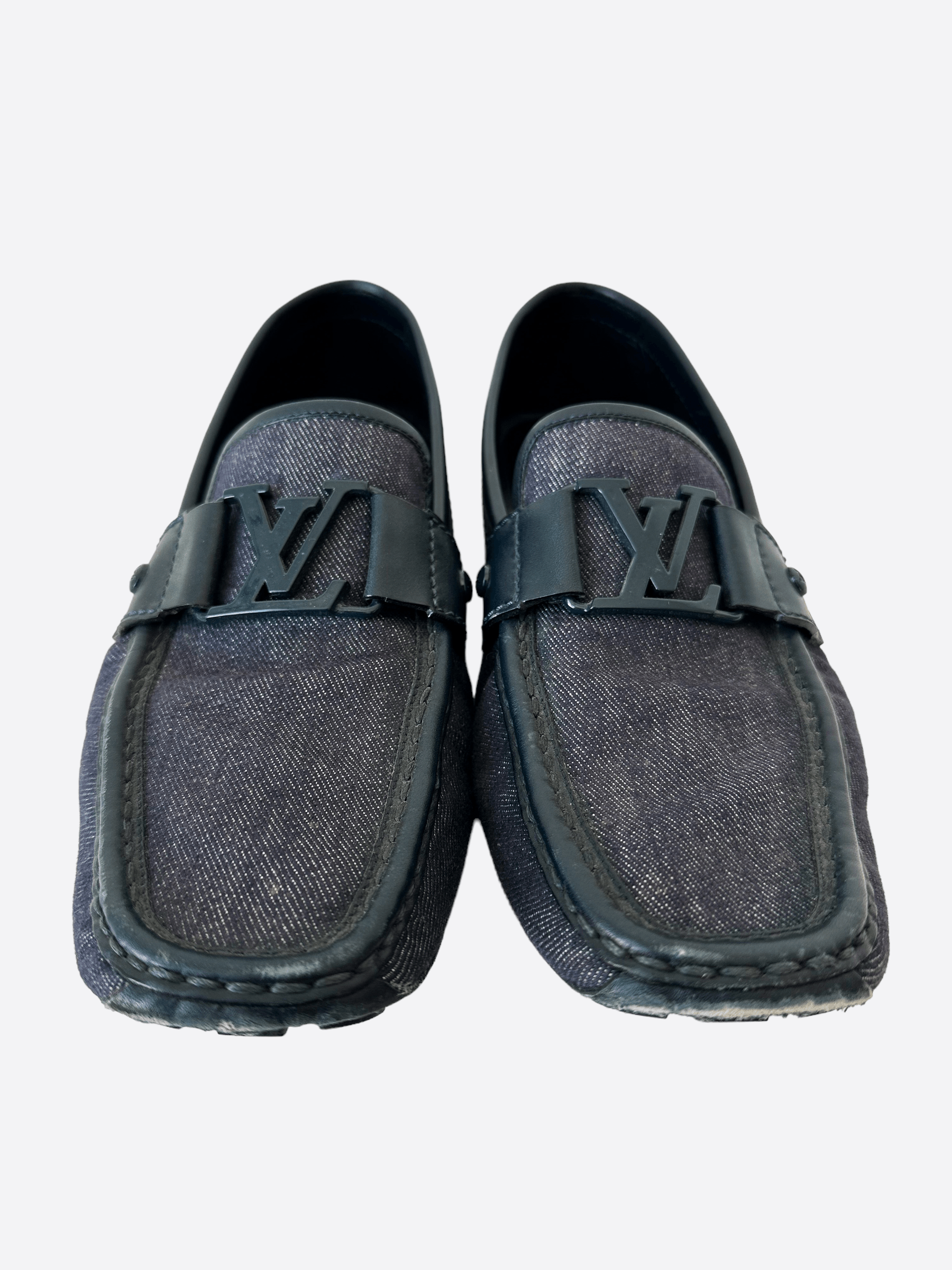 Louis Vuitton Louis Vuitton Navy Blue Logo Loafers Size US 9 / EU 42 - 3 Thumbnail