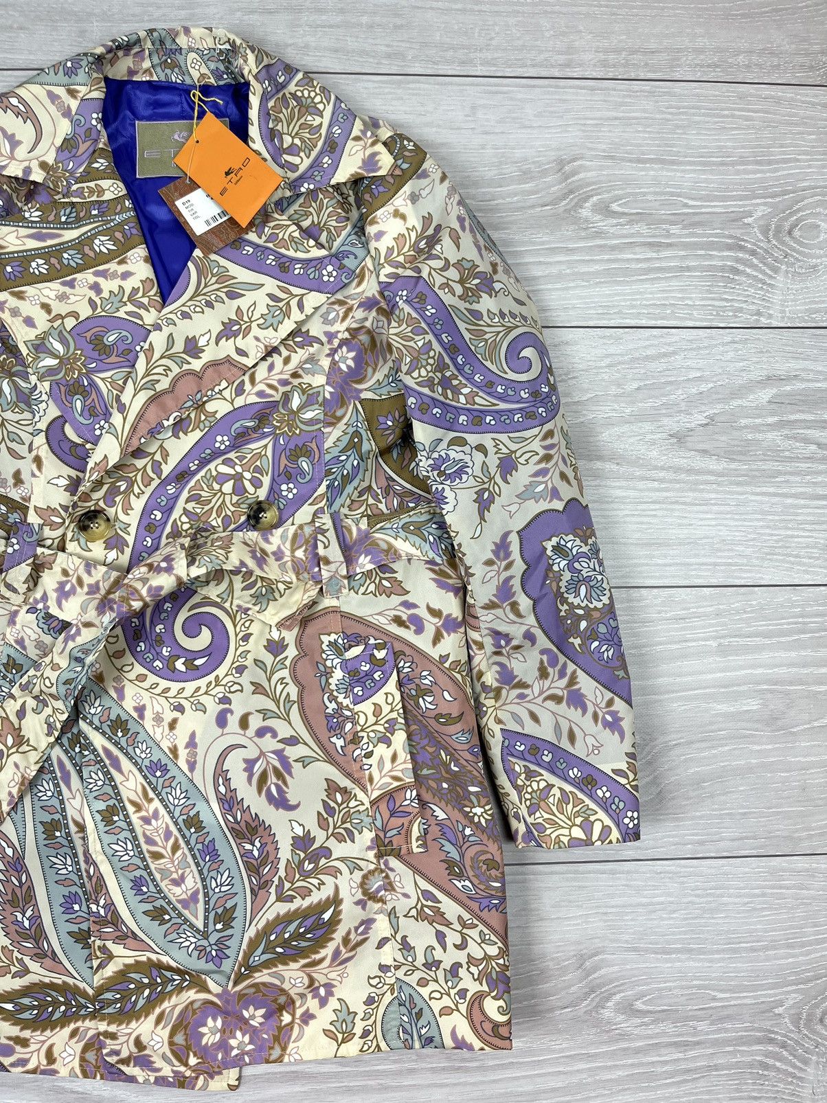 Etro New Etro Multicolor All Over Print Nylon Trench Coat Jacket Size US M / EU 48-50 / 2 - 4 Thumbnail