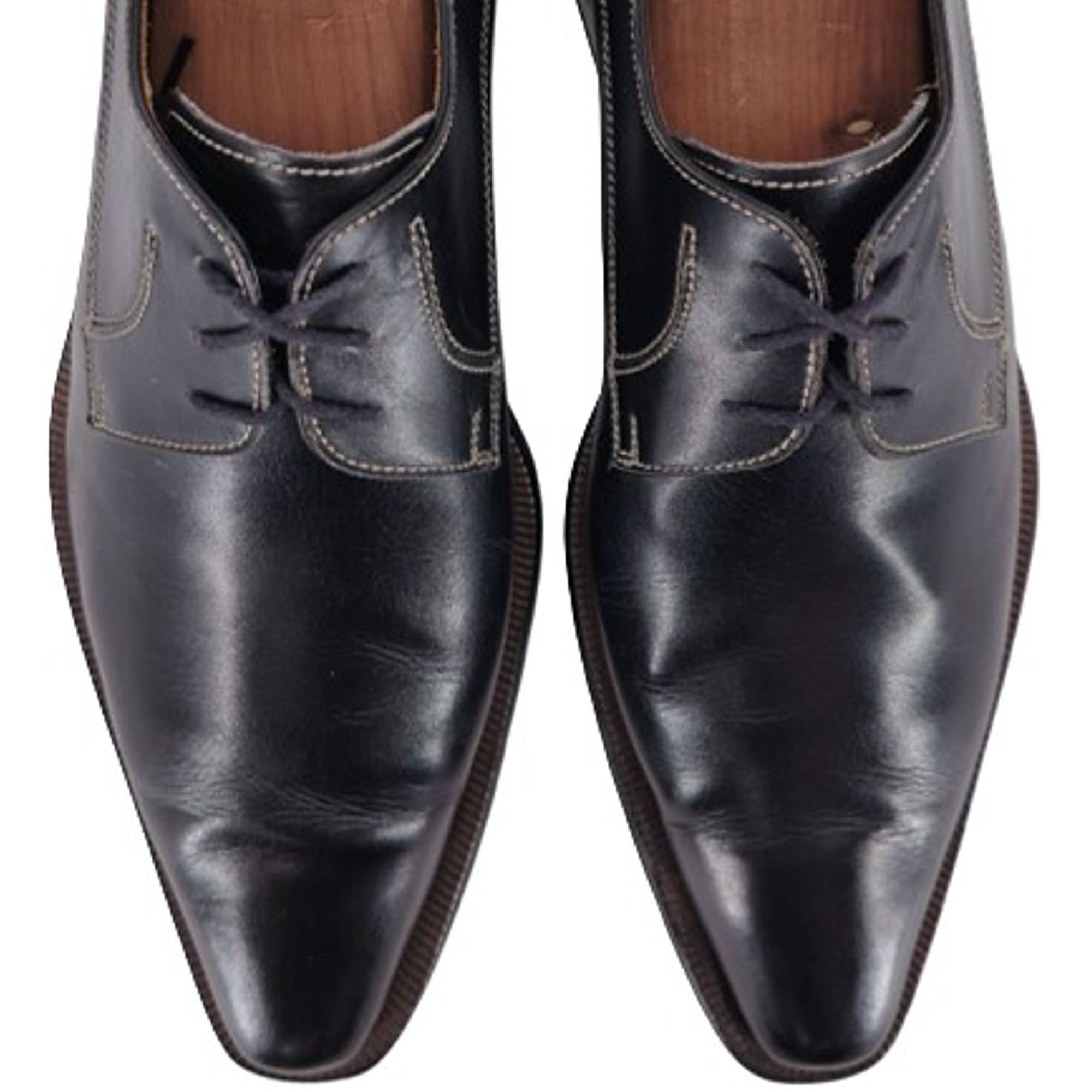 Other Vintage Italian McDowell Men 9.5D /8.5UK Black Leather Derby Size US 9.5 / EU 42-43 - 12 Thumbnail