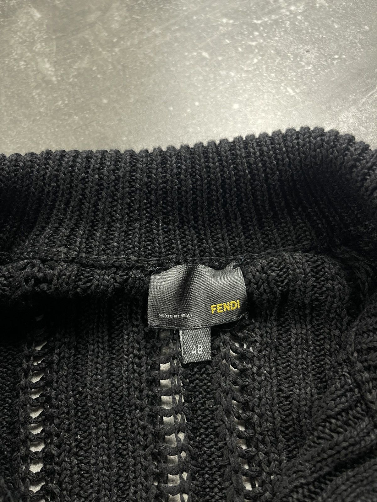 Fendi Fendi Vintage Luxury Ribbed Knit Cotton Zip Cardigan Black Size US M / EU 48-50 / 2 - 13 Thumbnail