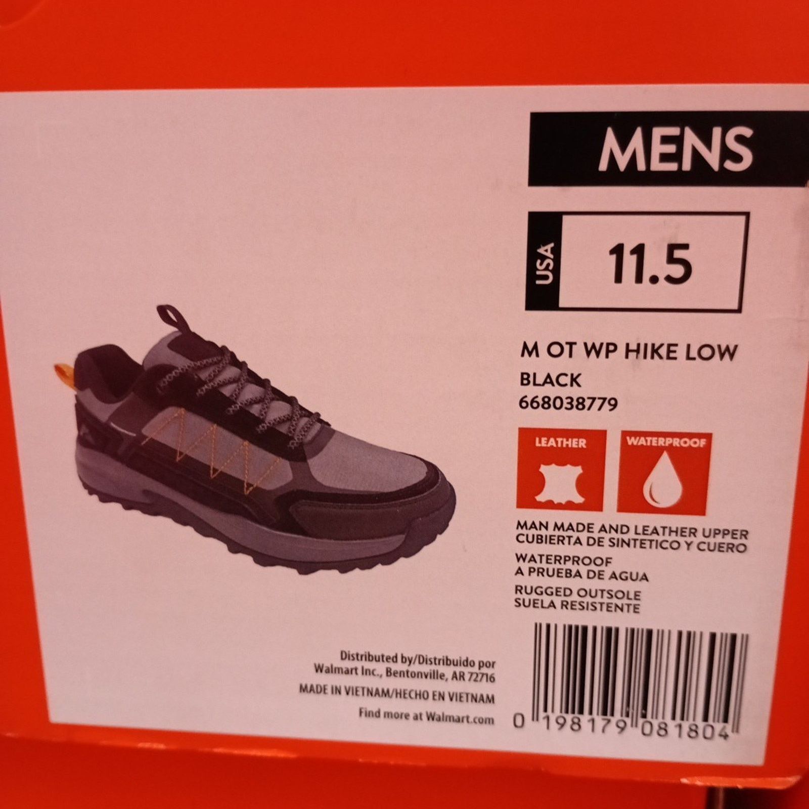 Other Ozark Trail Men's Waterproof Hiking Shoes Size 11.5 Black Size US 11.5 / EU 44-45 - 6 Thumbnail