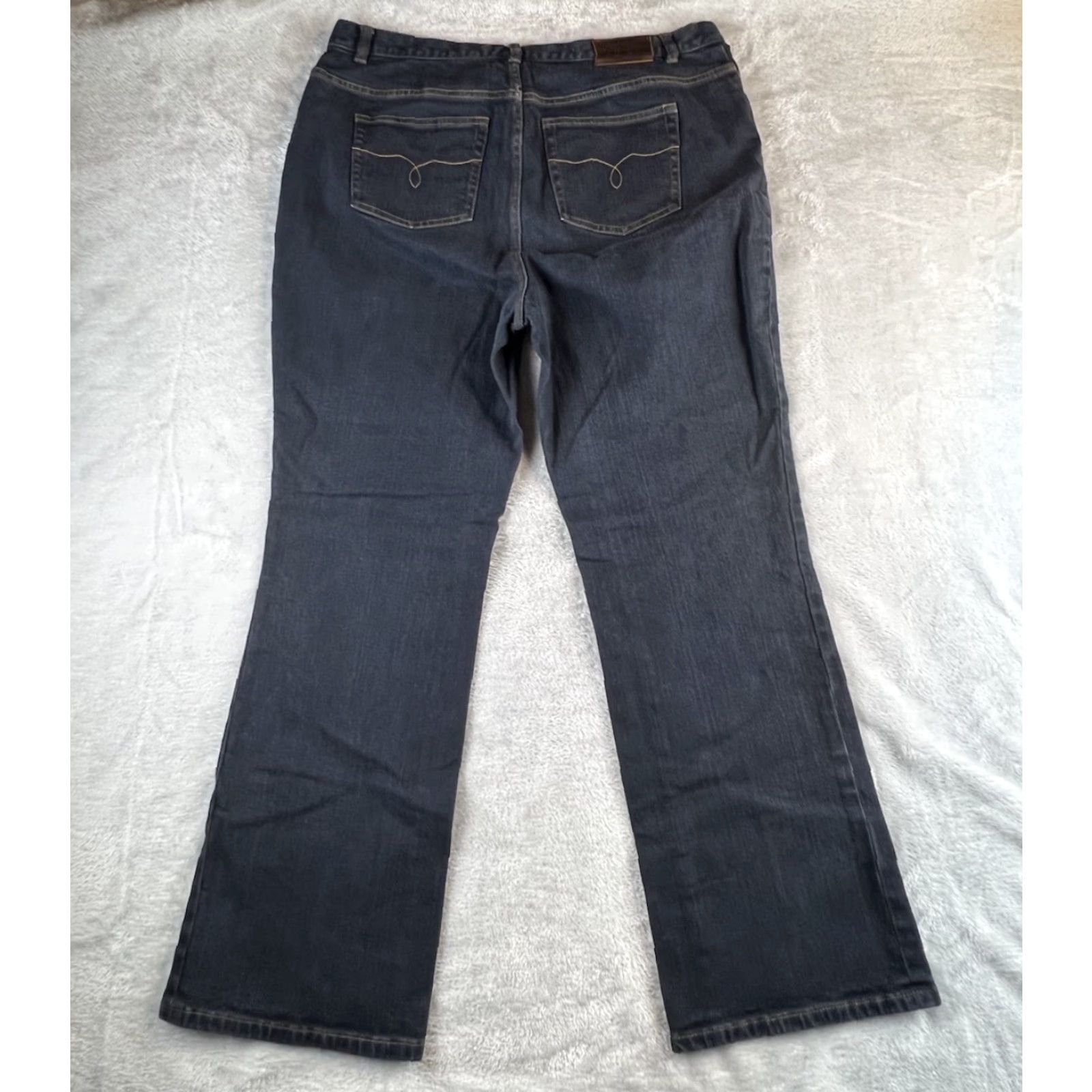 Ralph Lauren VINTAGE Lauren Ralph Lauren Jeans Co. Flare Jeans Women's 14W 36x30.25 Blue Denim Logo 90s City Womens Jeans Size 36" / US 14 / IT 50 - 2 Thumbnail