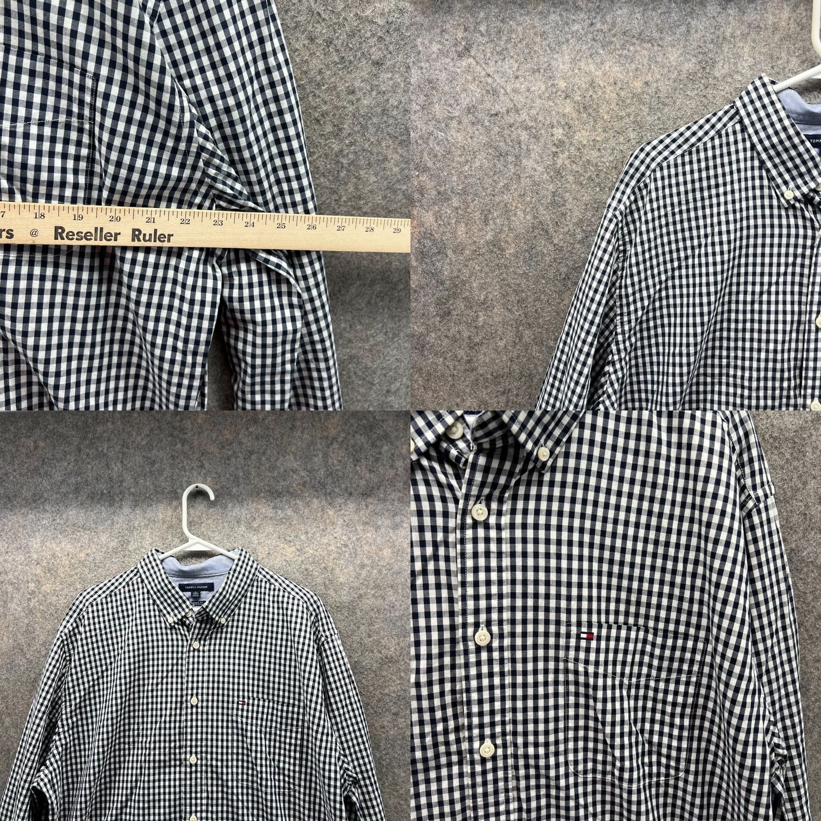 Tommy Hilfiger VINTAGE Tommy Hilfiger Shirt Men XL Black White Button Down Classic Check Size US XL / EU 56 / 4 - 8 Thumbnail