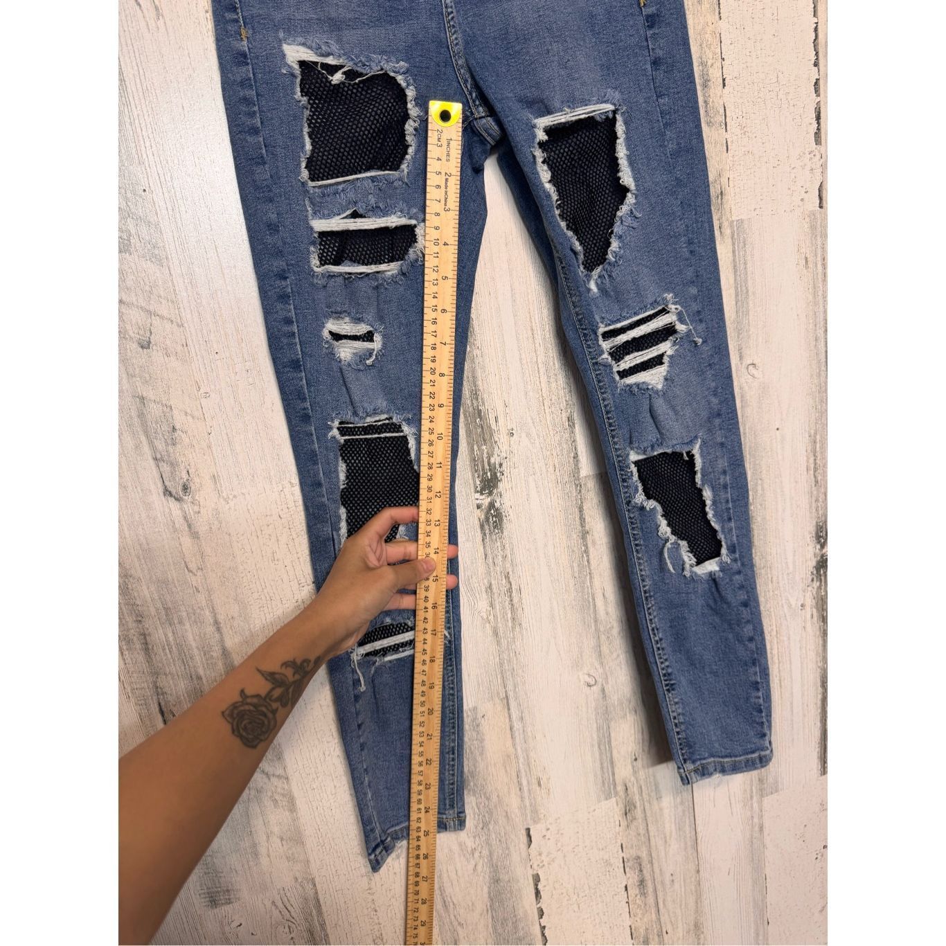 Topshop Topshop Moto Jamie High Waist Distressed Skinny Jeans W28 L3 Size 28" / US 6 / IT 42 - 7 Thumbnail