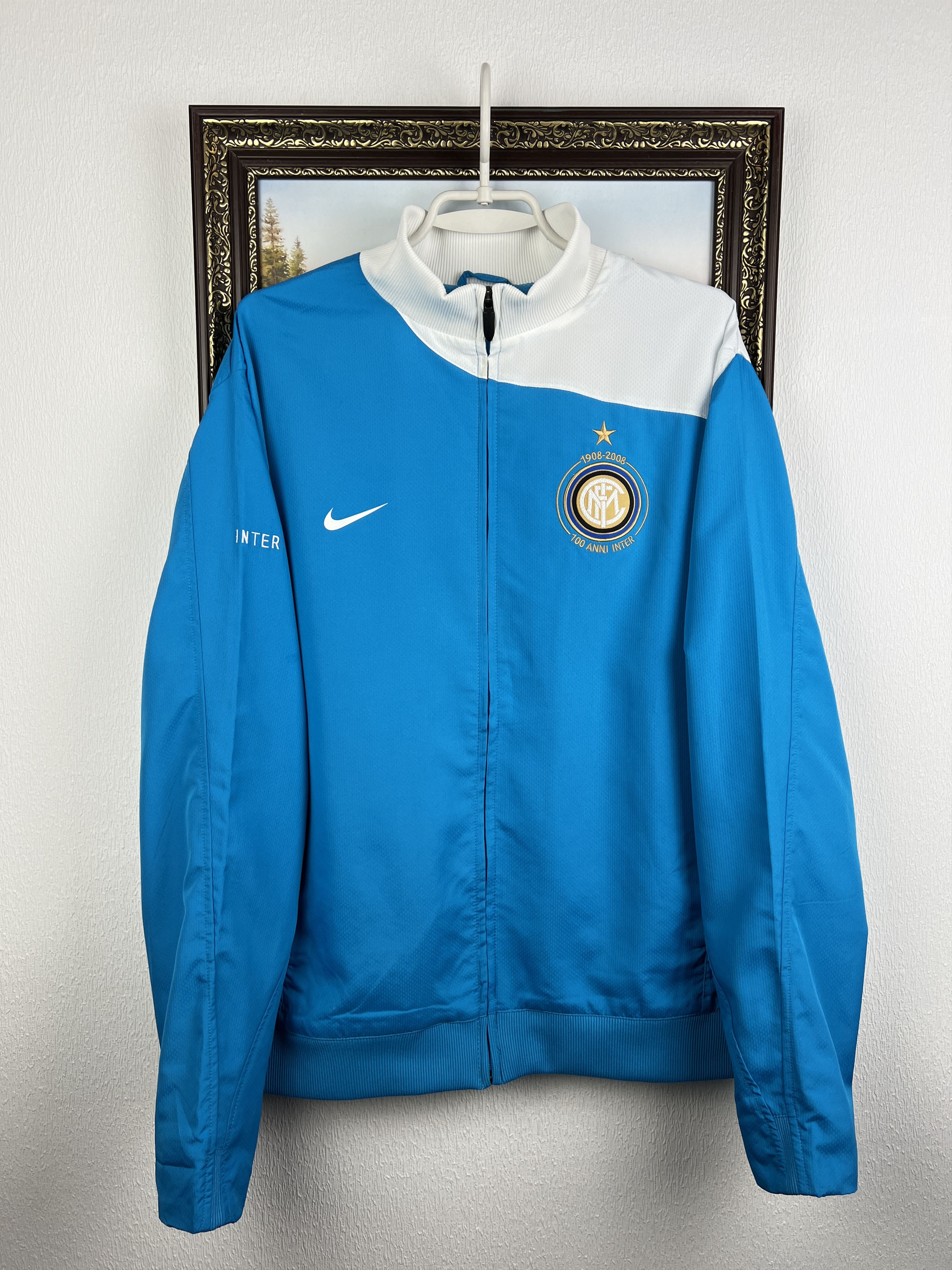Nike Inter Milan Football Blue Jacket Soccer Train Track Top Zip Size US L / EU 52-54 / 3 - 2 Thumbnail