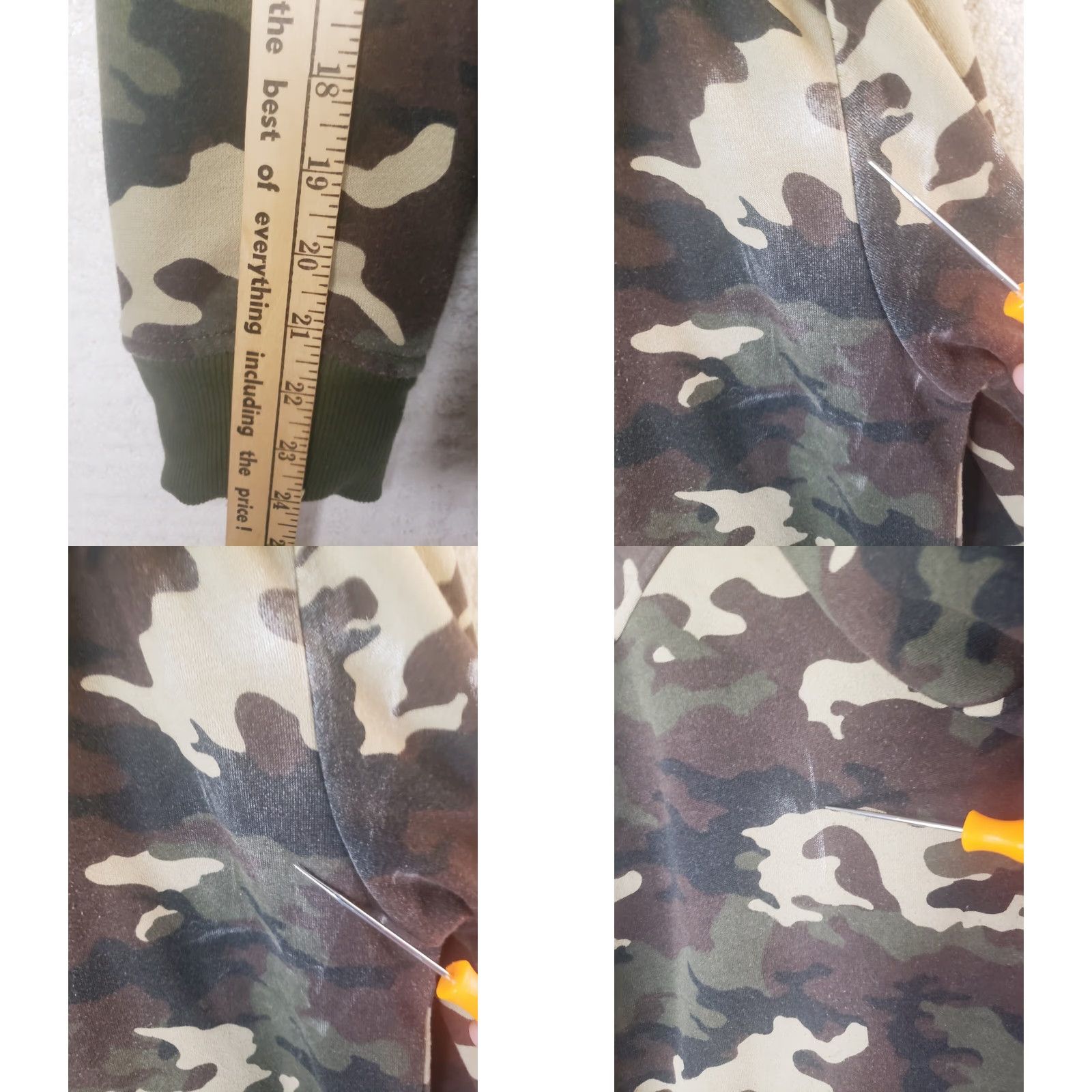 George George Hoodie Men's M Camoflauge Sherpa Lined Full Zip Sweater Jacket 43" Chest Bag Size US M / EU 48-50 / 2 - 9 Thumbnail