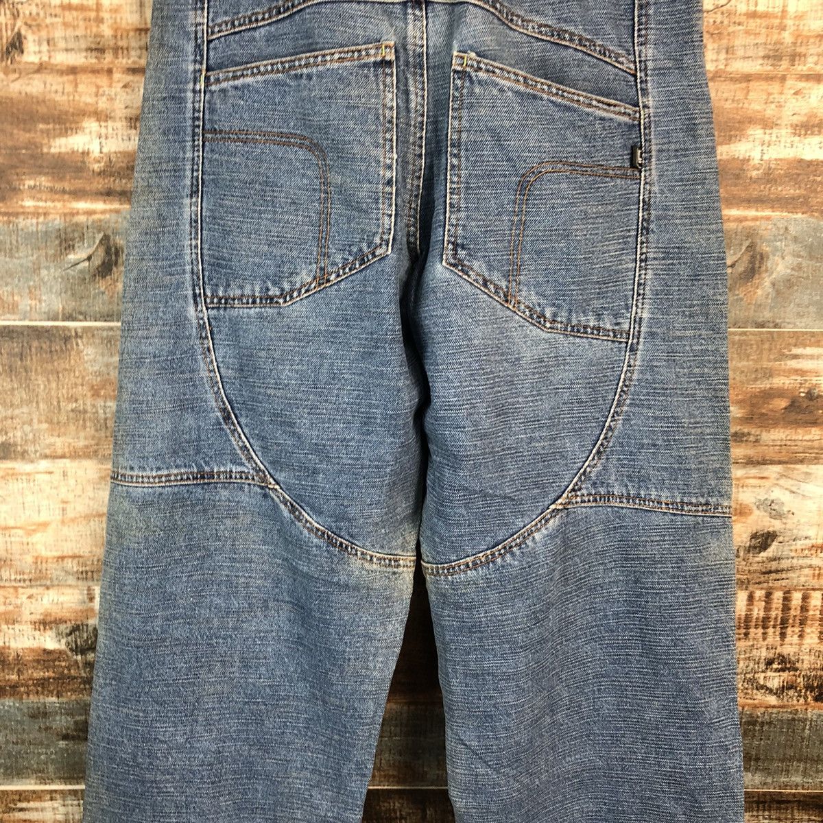 Ringspun DL Ring Spun double knee Blue vintage Denim Pants #C136 Size US 31 - 17 Thumbnail