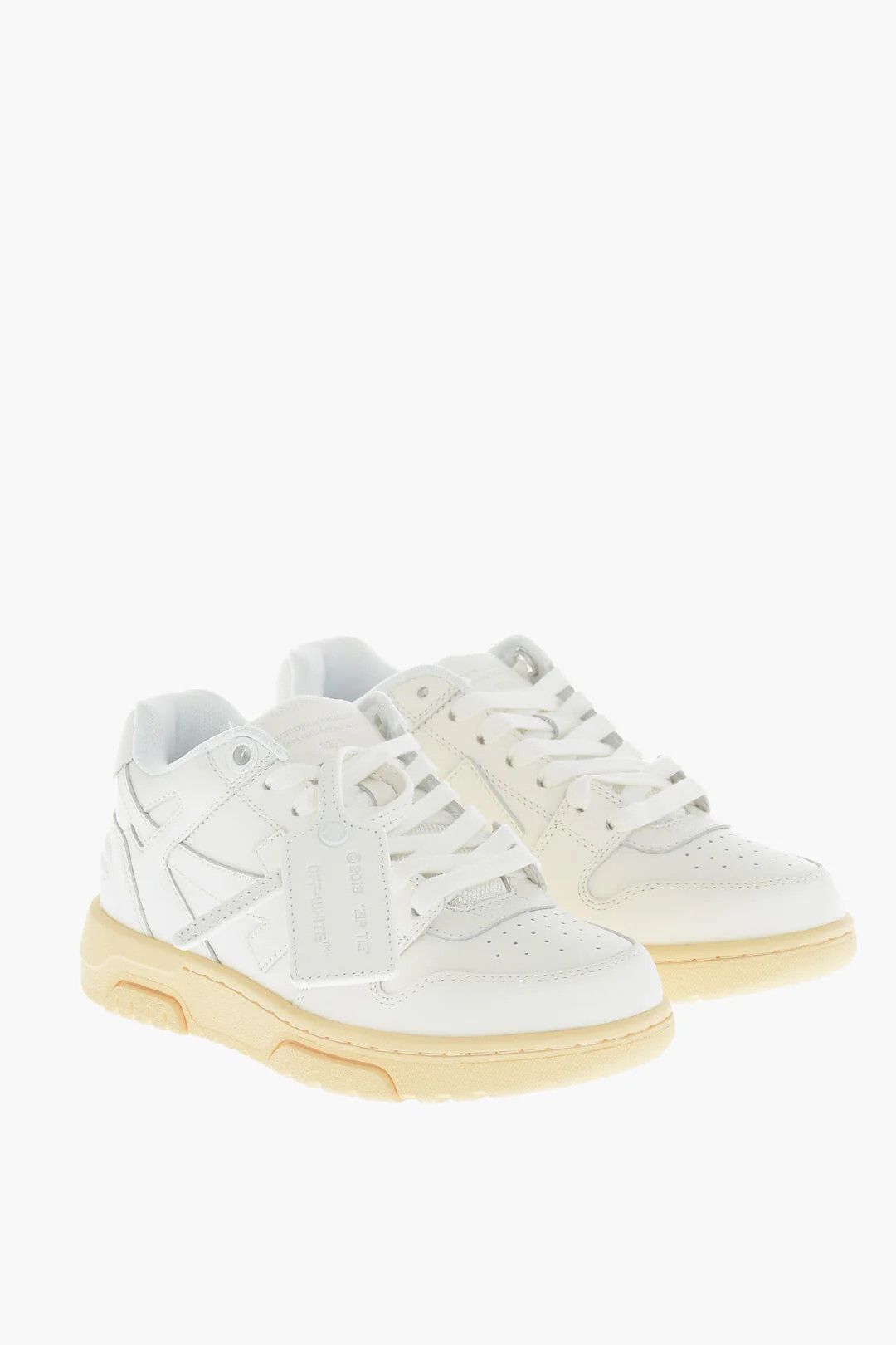 Off-White og1mm0426 Leather Low-Top Sneakers in White Size US 6.5 / IT 36.5 - 3 Thumbnail