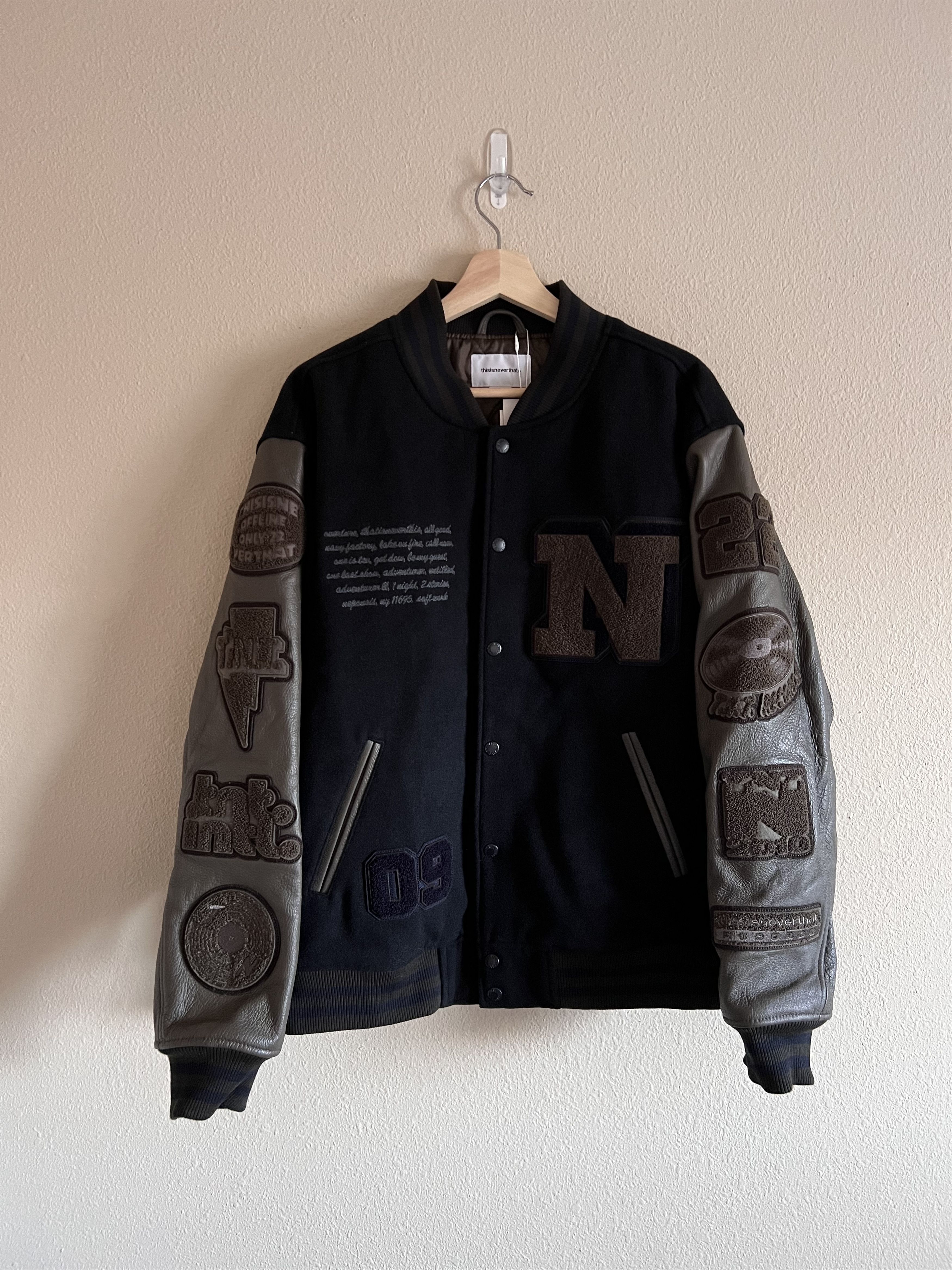 image of Thisisneverthat Records Varsity Jacket In Navy, Men's (Size XL)