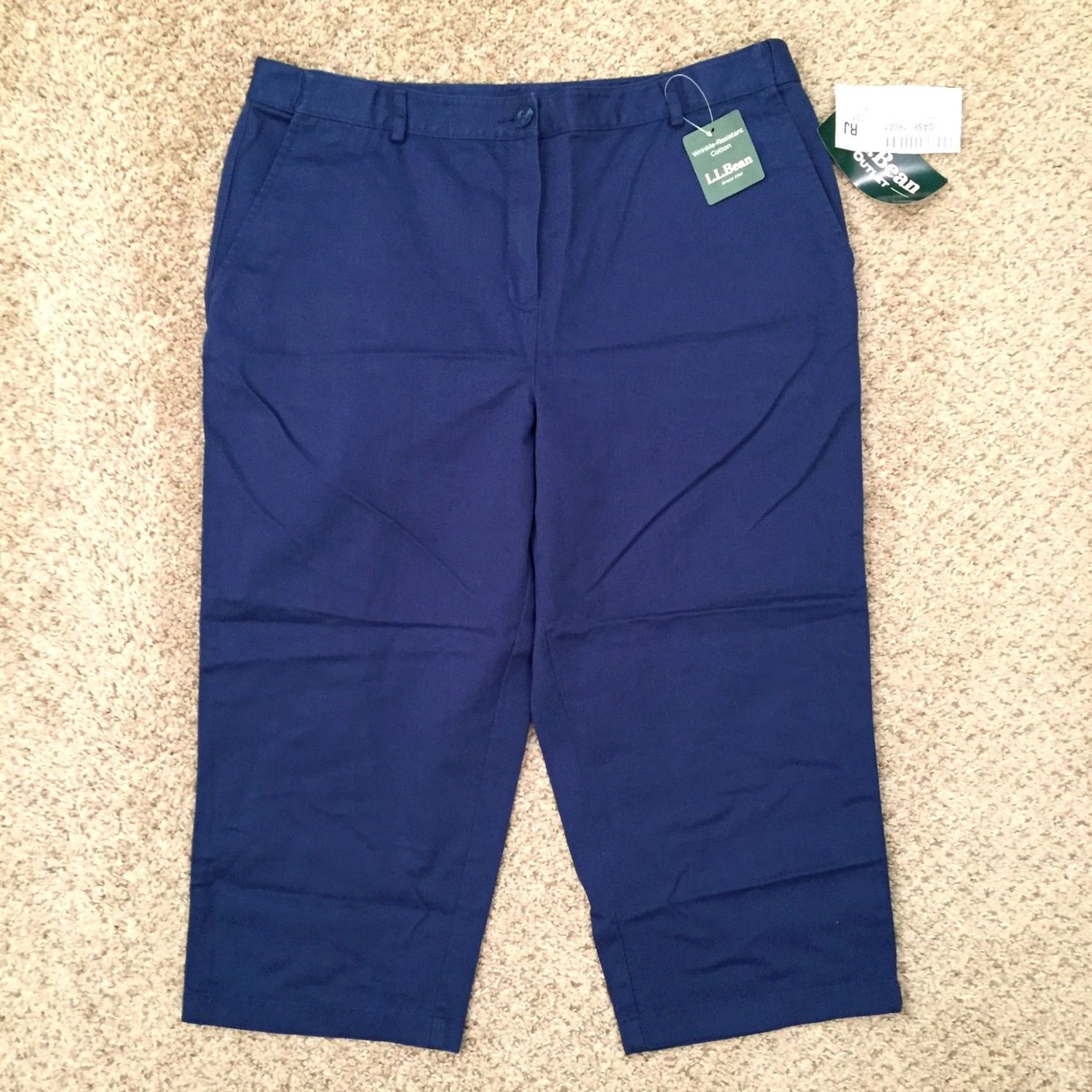 Vintage LL Bean Pants Womens 16P Cropped Bay Side Twill Blue Classic Fit Pants 16P Womens Size 38" / US 16 / IT 52 - 2 Thumbnail