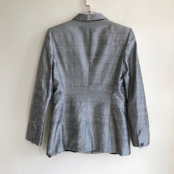 Rag & Bone Rag & Bone Silk Dupioni Peak-Lapel Boyfriend Silver Black Me Size M / US 6-8 / IT 42-44 - 7 Thumbnail