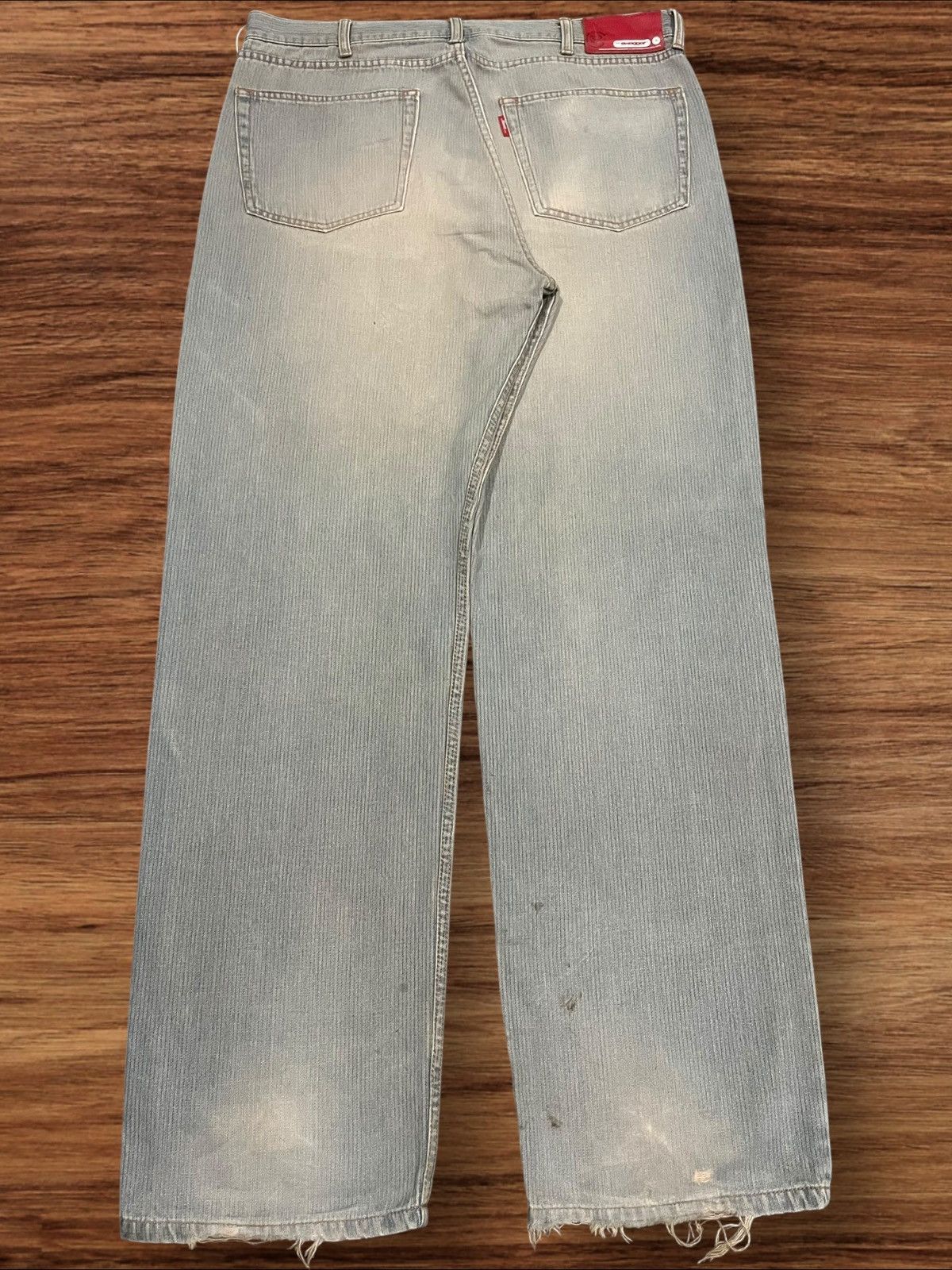 Japanese Brand × PHENOMENON × Swagger Vintage Japanese Brand Swagger Distress Stripe Straight Jean Size US 32 / EU 48 - 2 Thumbnail