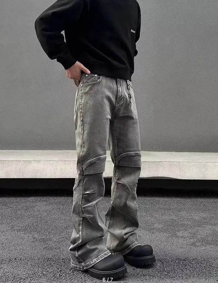 Japanese Brand Ropa Y2K Vintage Grey Pleated Jeans Size US 32 / EU 48 - 5 Thumbnail
