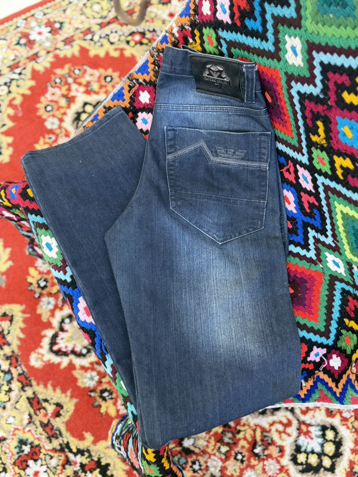 Japanese Brand Vintage Streetwear Armani 00s Retro Flared Baggy Y2K Jeans Size US 30 / EU 46 - 9 Thumbnail