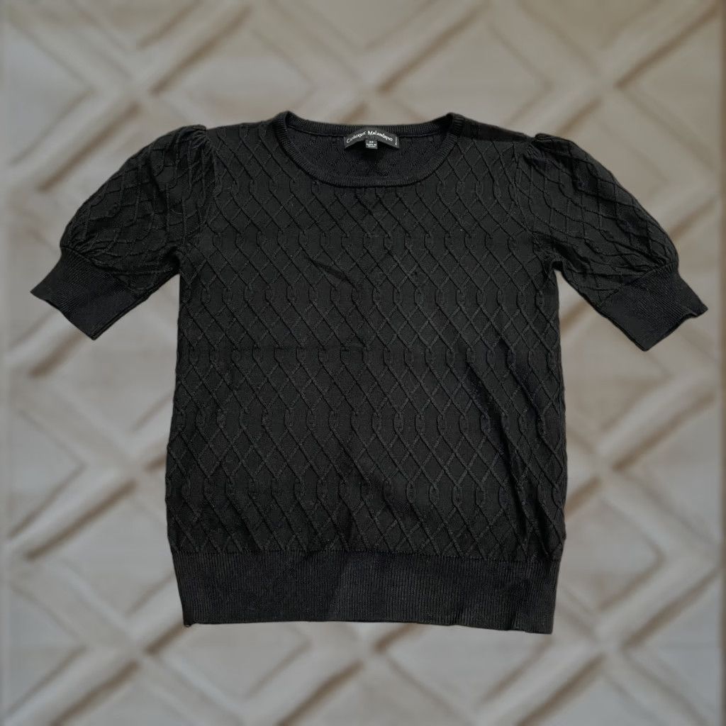 Vintage Catherine Malandrino Sweater Womens PP Black Puff Short Sleeve Pullover Casual Size XXS / US 00 / IT 34 - 1 Thumbnail