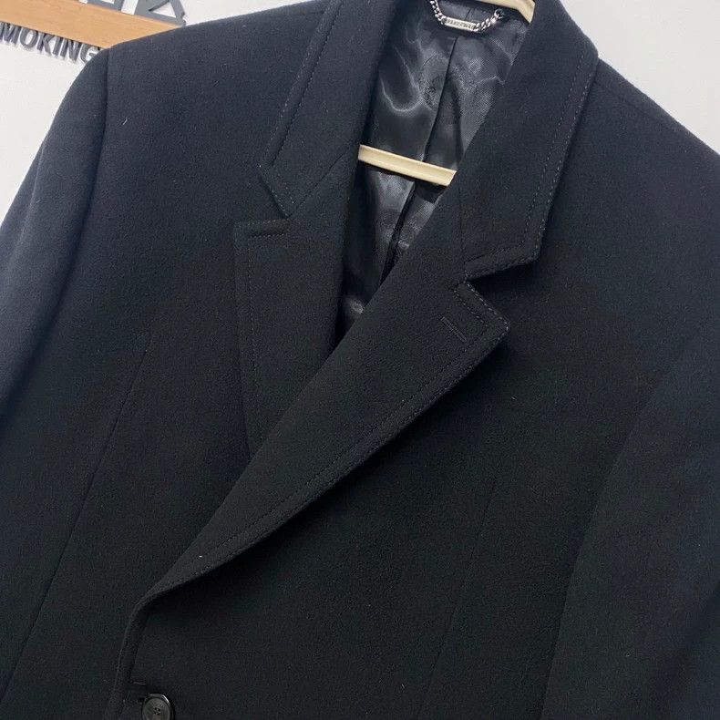 Versace Versace Black leather double-breasted wool coat coat Size US M / EU 48-50 / 2 - 4 Thumbnail